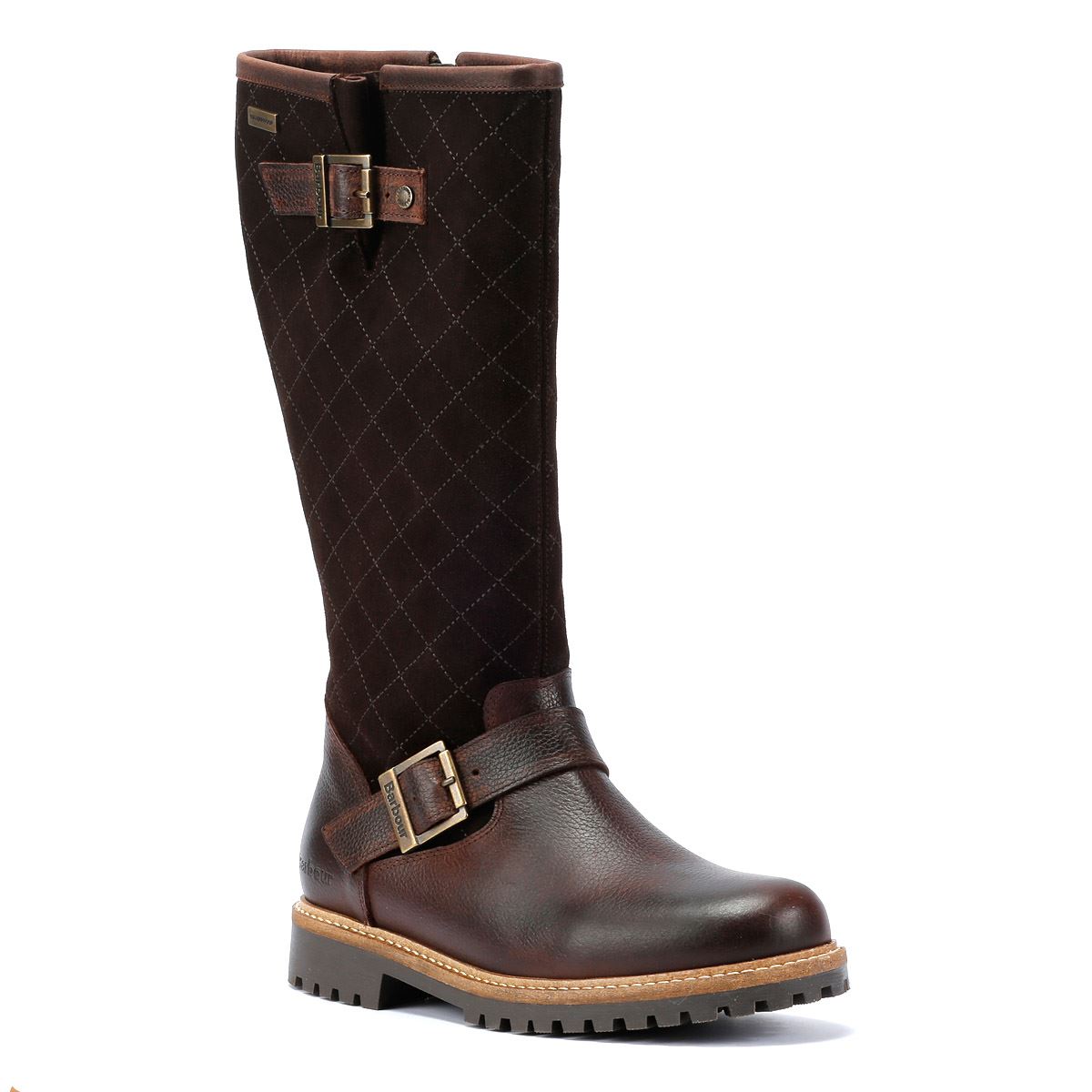 Barbour Willow Tall Bottes En Daim Marron Pour Femmes