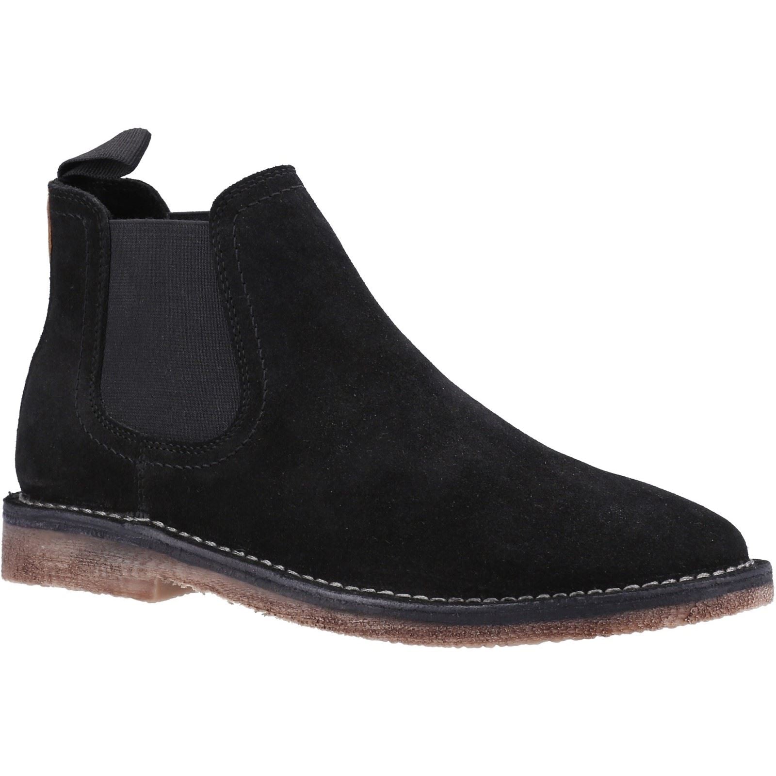 Hush Puppies Shaun Bottes Noires En Daim Pour Homme