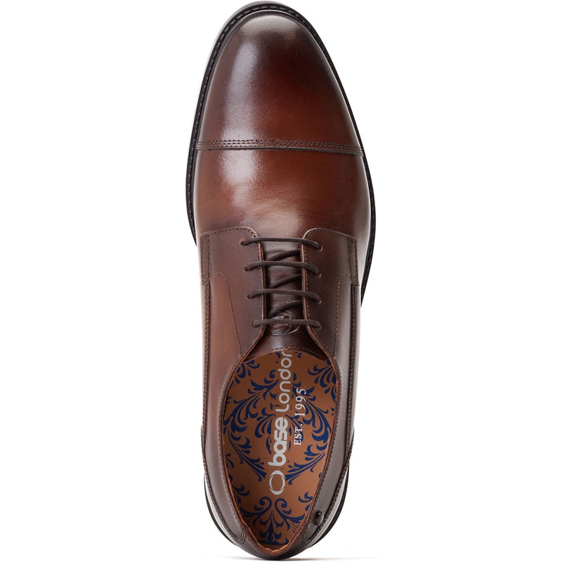 Base London Magnus Chaussures Oxford Brunes Brûlées En Cuir Pour Hommes