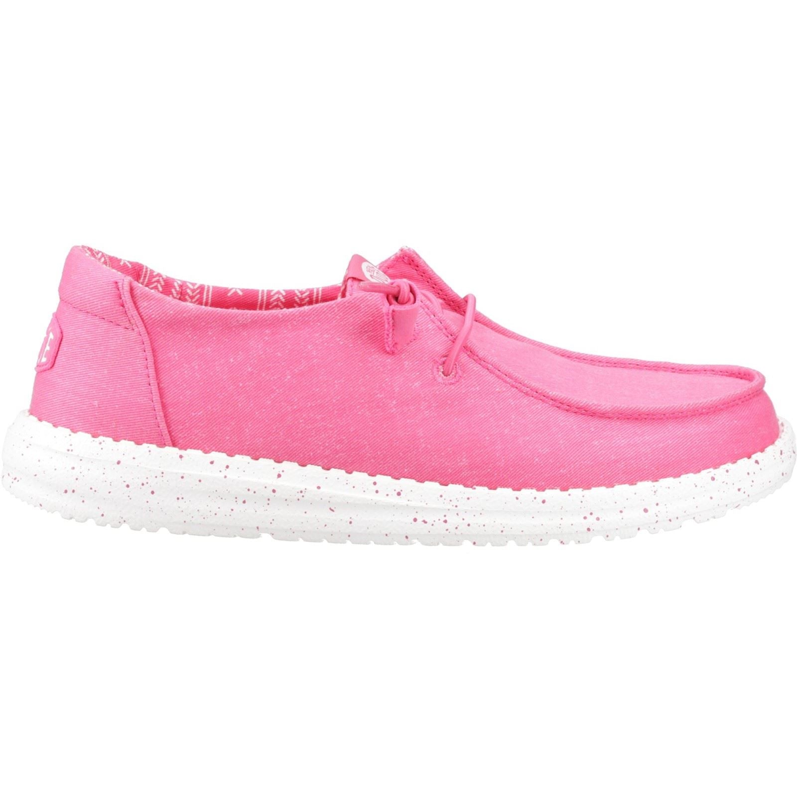 HEYDUDE Wendy Stretch Canvas Mocassins En Coton Pour Femmes, Rose Fandango