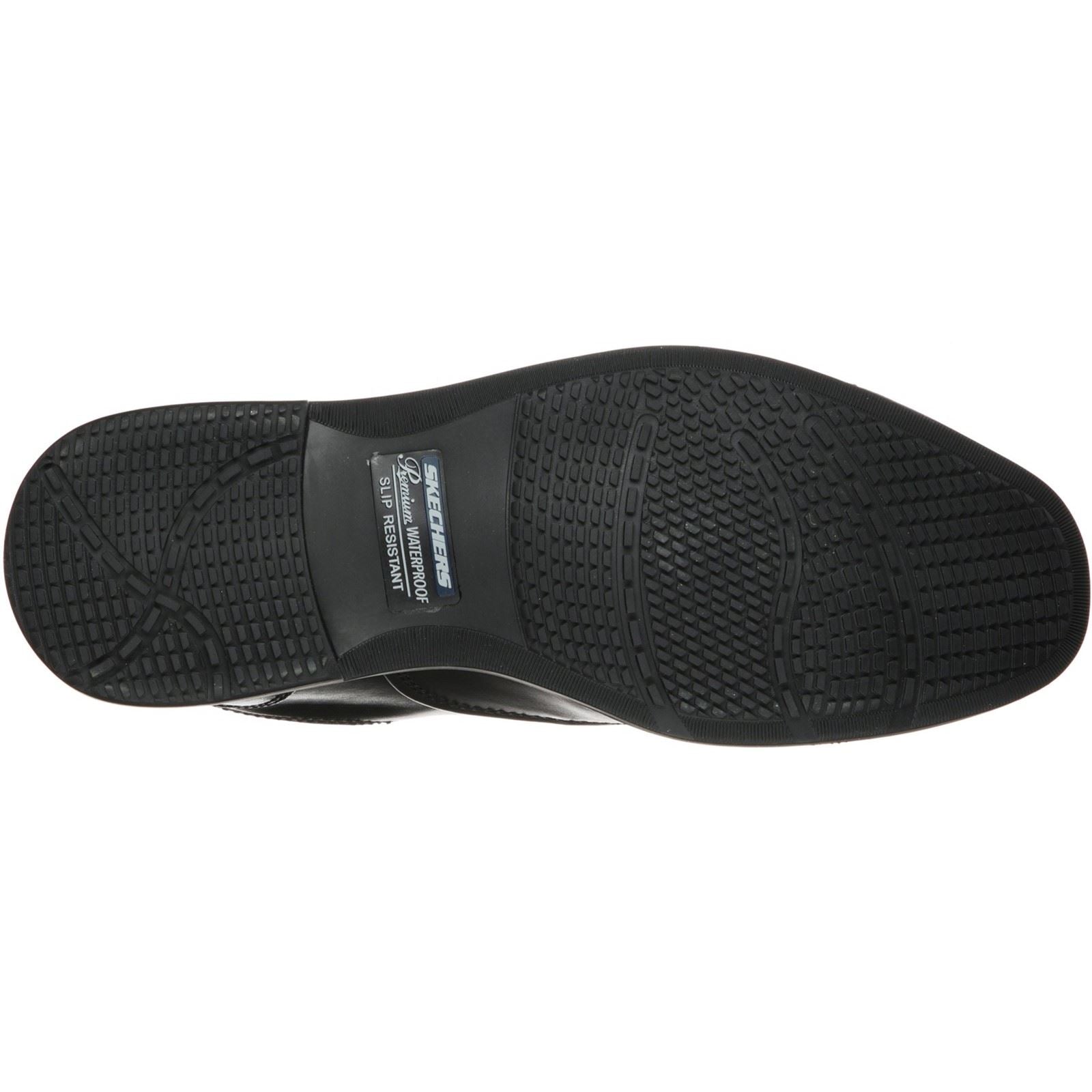 Skechers Dreston Rasmiss Chaussures Noires En Cuir Pour Homme À Lacets