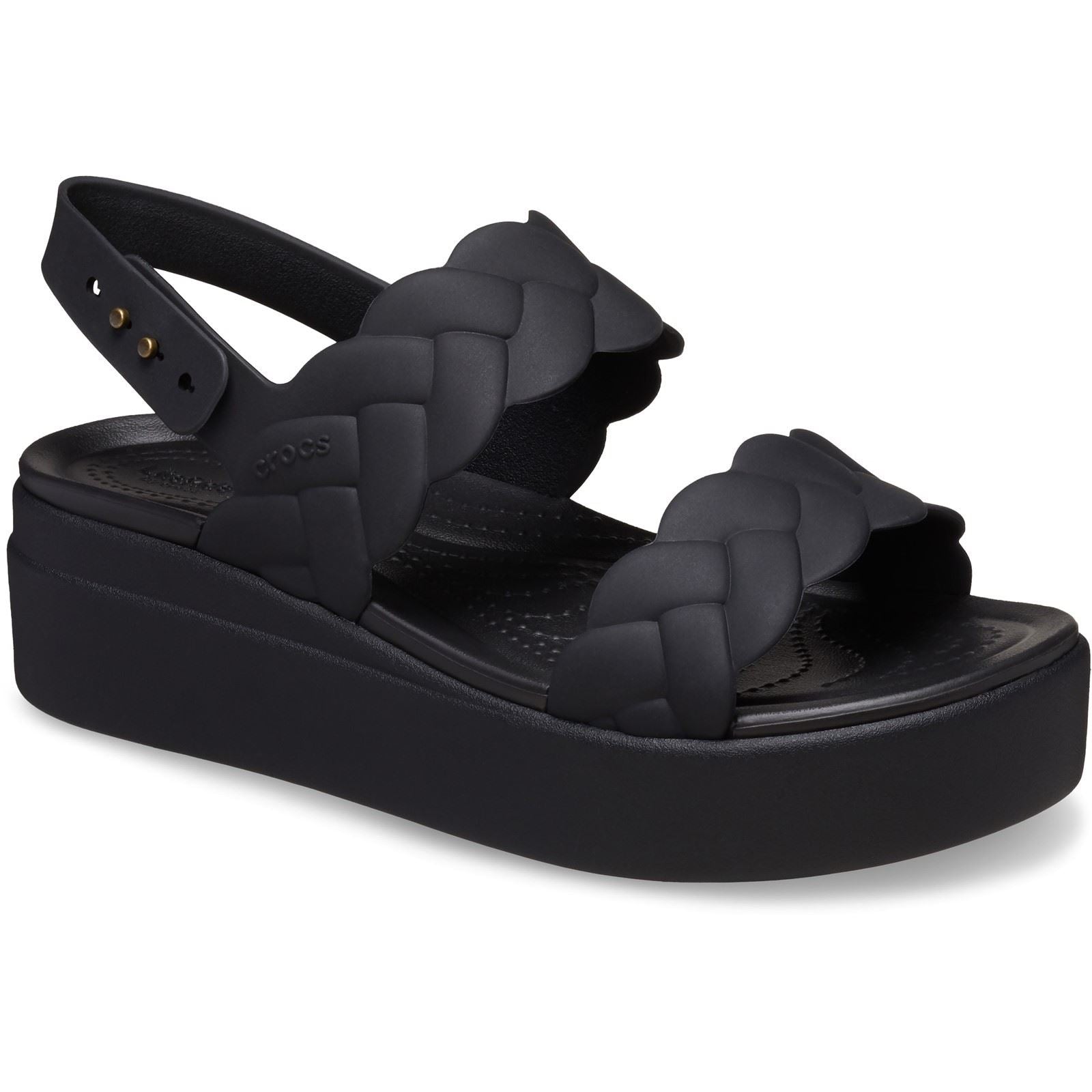 Crocs Brooklyn Woven Sandales Noires En Thermoplastique Pour Femmes