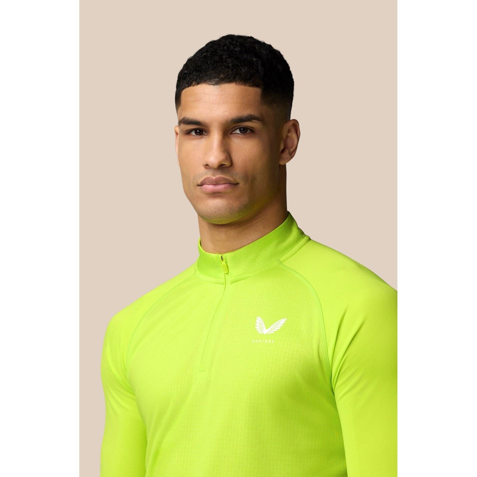 Castore Adapt 1/4 Zip Top T-Shirts De Sport Actifs Pour Hommes En Polyester Vert