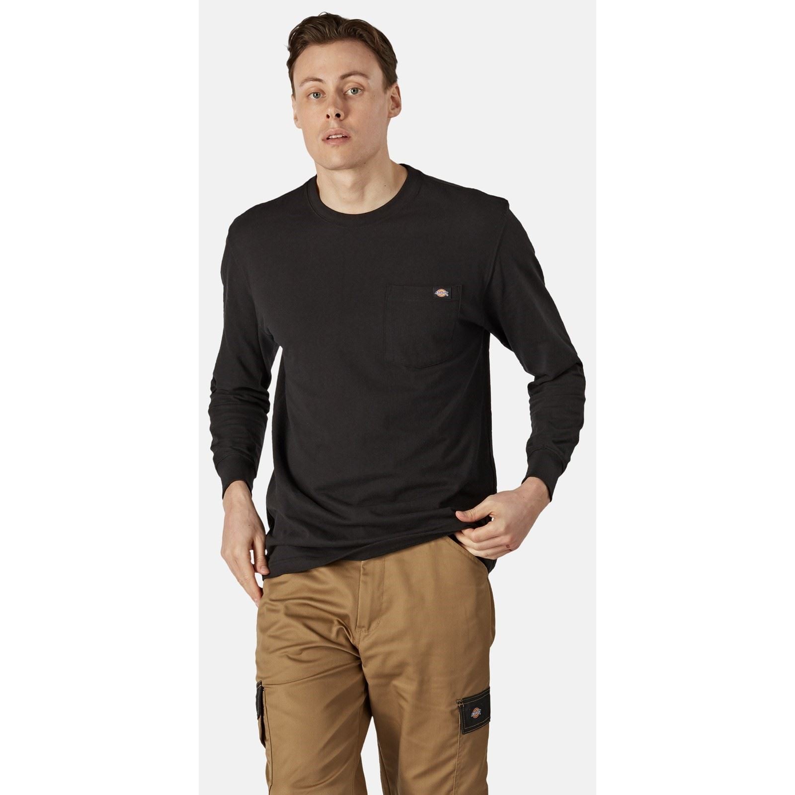 Dickies Pocket Long Sleeve T-Shirt Noir En Coton Pour Homme