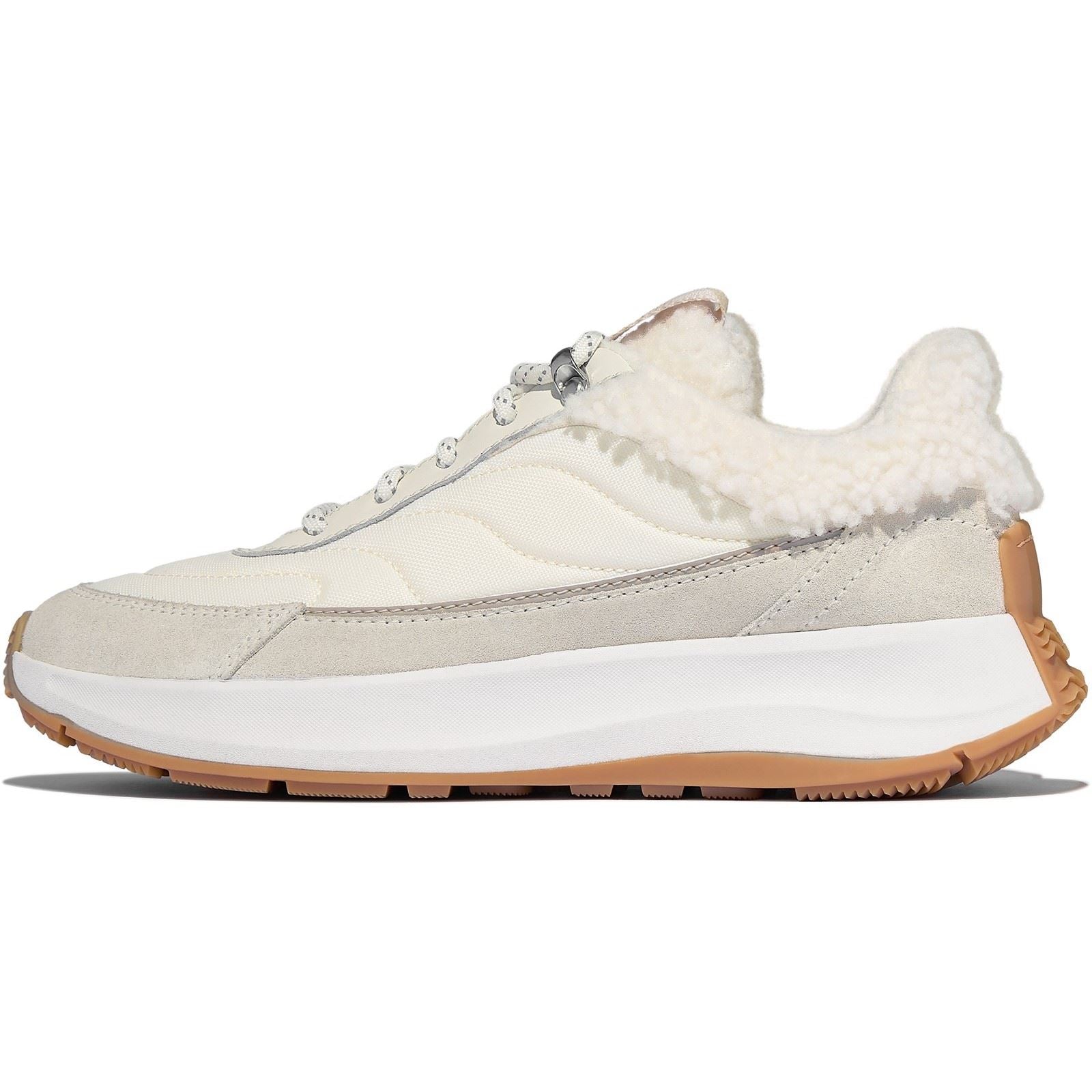 Fitflop F-Mode Flow Sneakers Mélange Crème Suede Femme