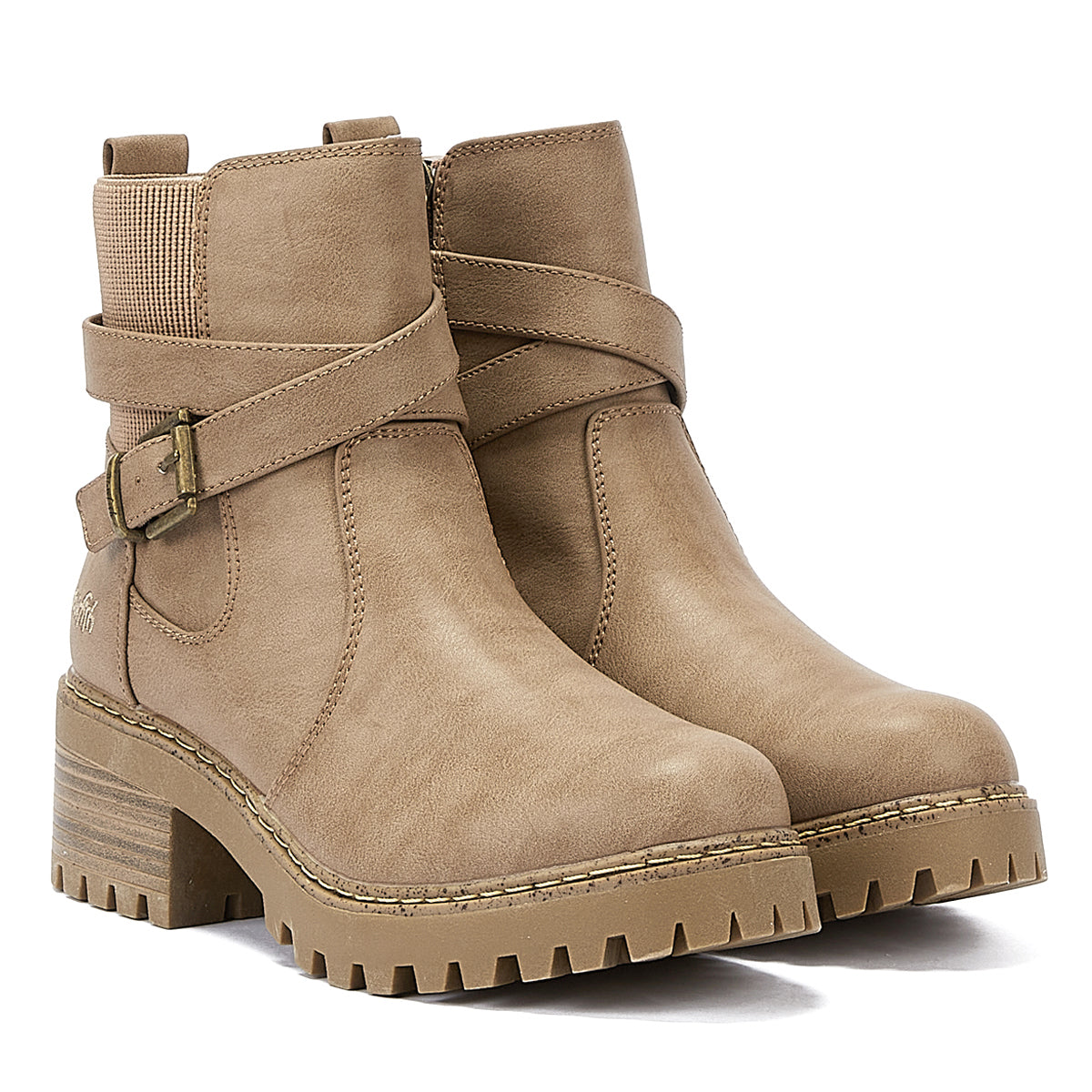 Blowfish Malibu Bottes En Cuir Marron Pour Femmes