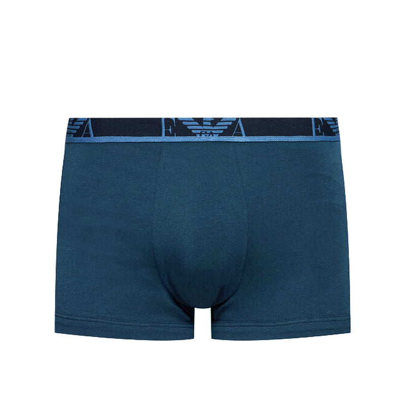 Emporio Armani Mens 3 Pack Trunk Blue Multi