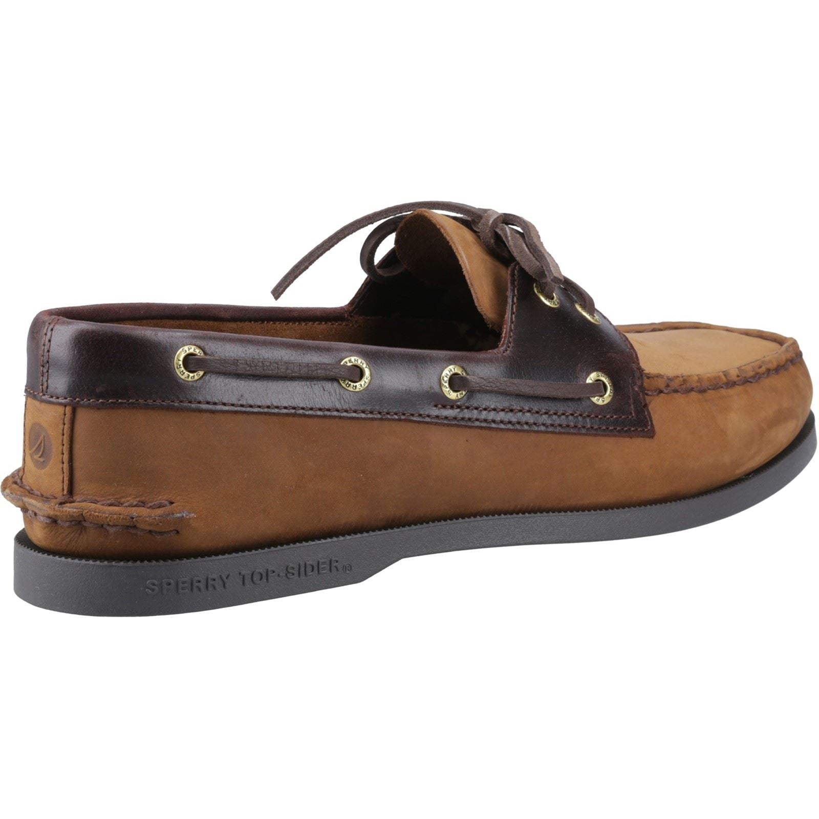 Sperry Authentic 2 Eye Chaussures Bateau Pour Hommes En Cuir Marron Assorti