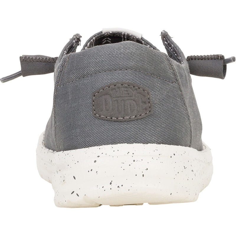 HEYDUDE Wendy Canvas Mocassins Gris Foncé Pour Femmes En 100% Coton