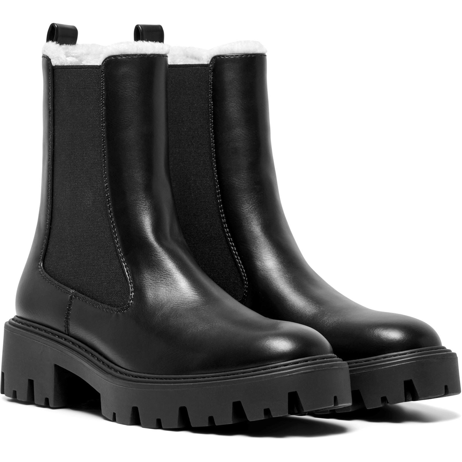 ONLY BETTY-9 WARM LINED Bottines À Talons Noires En Polyuréthane Pour Femmes