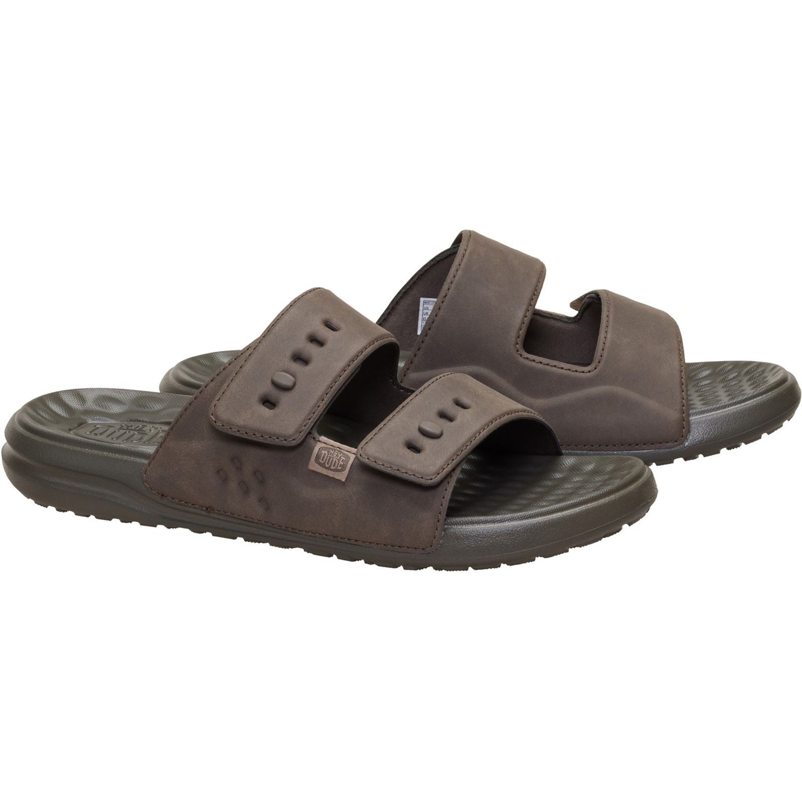 HEYDUDE Wave 2 Strap Sandales Brunes Majeures Pour Hommes En Polyuréthane
