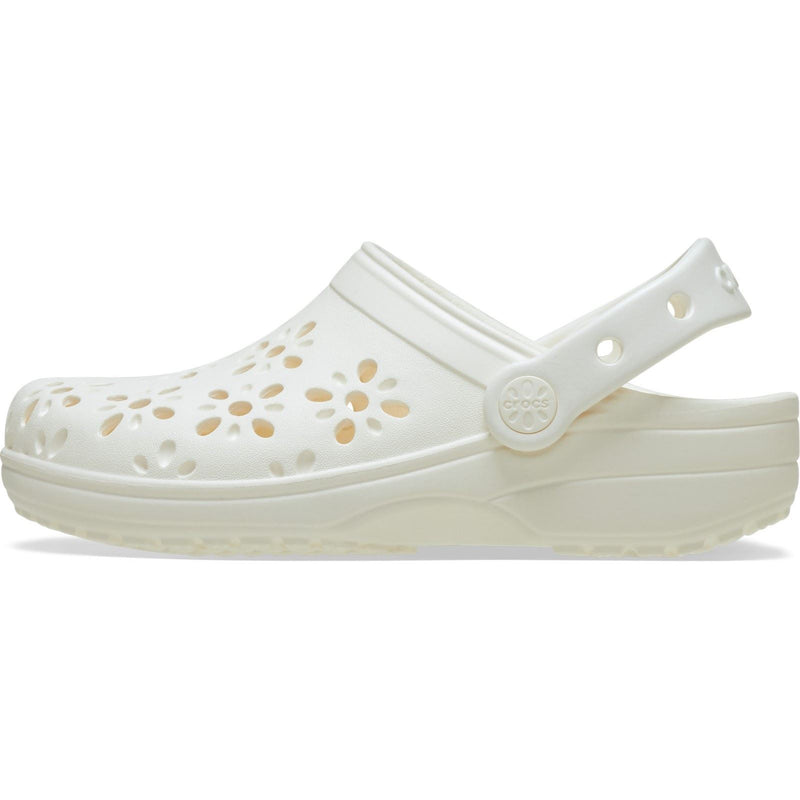 Crocs Classic Floral Cut Out Sabots En Craie Thermoplastique