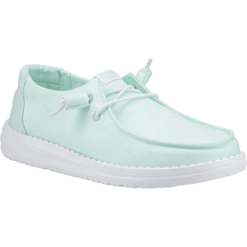 HEYDUDE Wendy Canvas Chaussures Mocassins Bleu Baie Pour Femmes En Coton À 100%