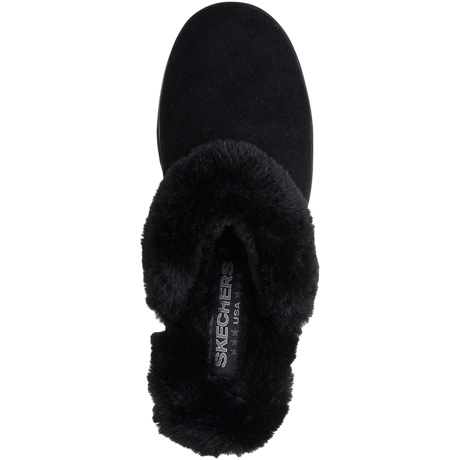 Skechers Keepsakes Wedge Time To Cruise Chaussons En Cuir Pour Femmes Noirs