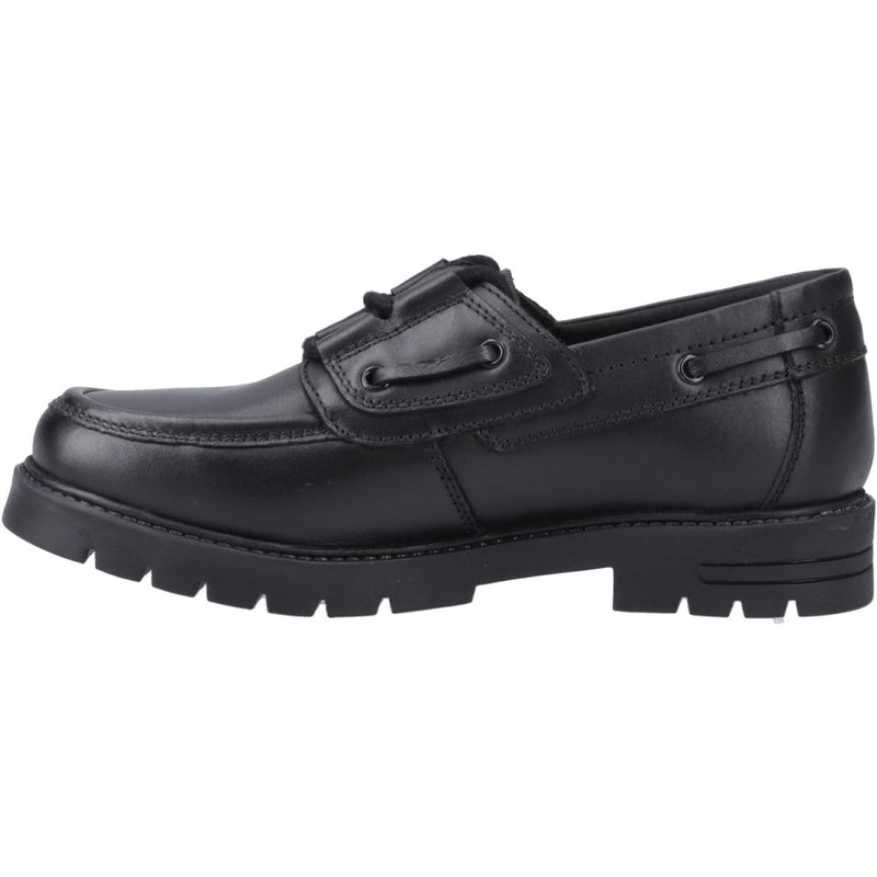 Hush Puppies Lucy Chaussures Bateau Noires Pour Filles En Cuir