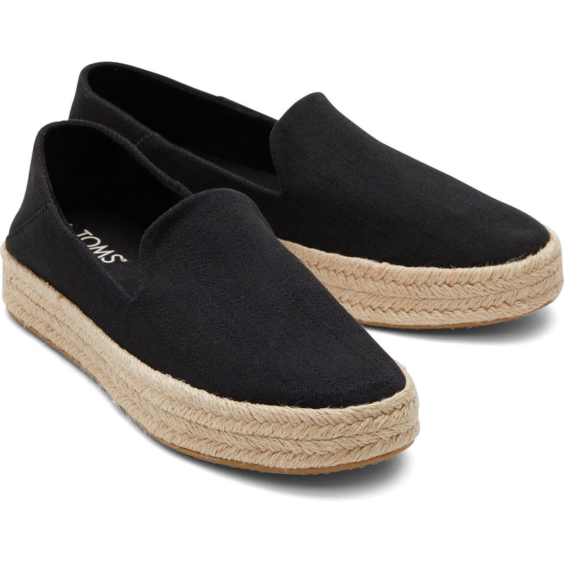 TOMS Carolina Espadrilles Noires Pour Femmes En 100% Coton