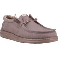HEYDUDE Wally Stretch Canvas Chaussures Mocassins Taupe Foncé Pour Hommes En Coton