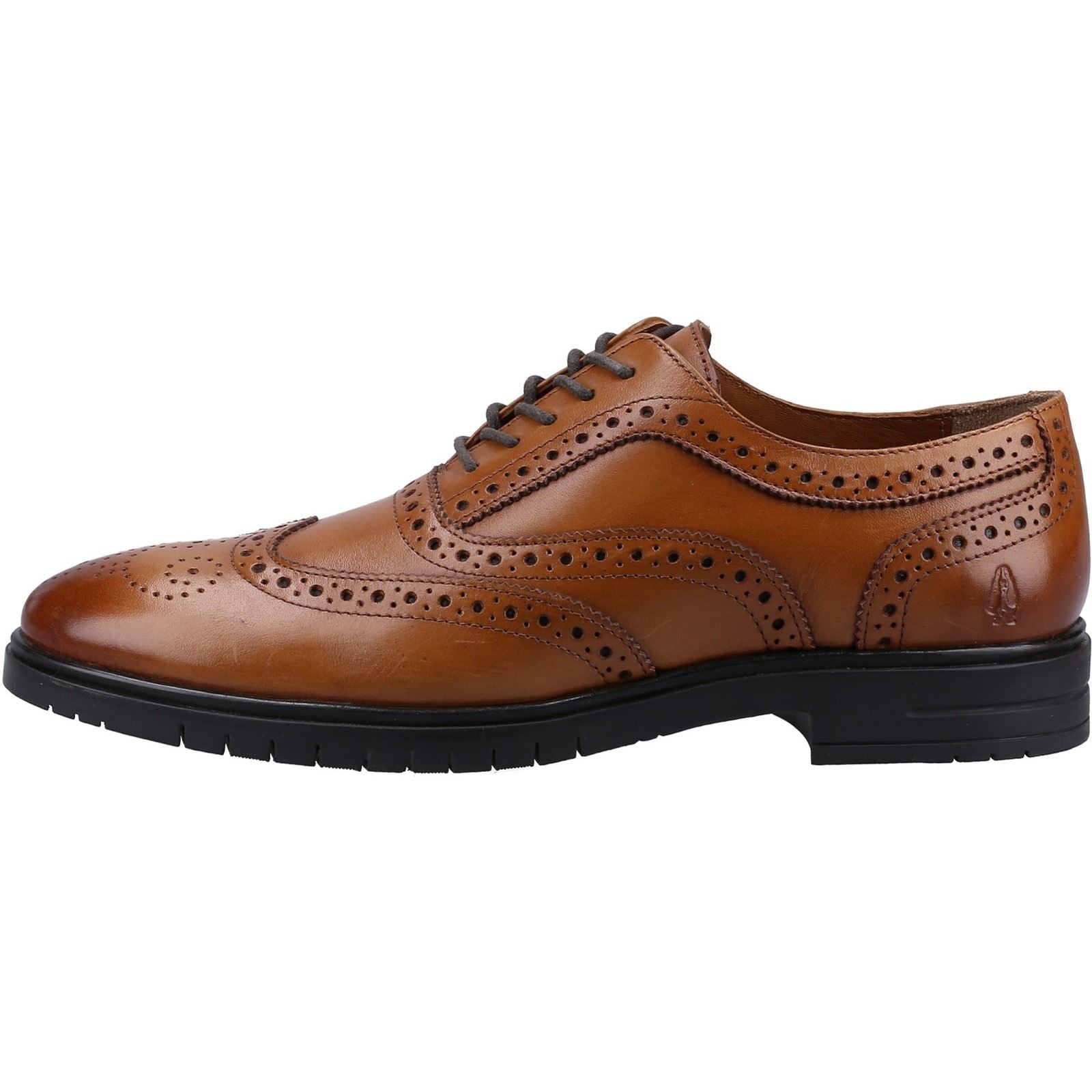 Hush Puppies Santiago Chaussures En Cuir Pour Homme À Lacets De Couleur Beige.