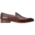 Base London Bruno Chaussures Loafers Marron Brûlé Pour Hommes En Cuir