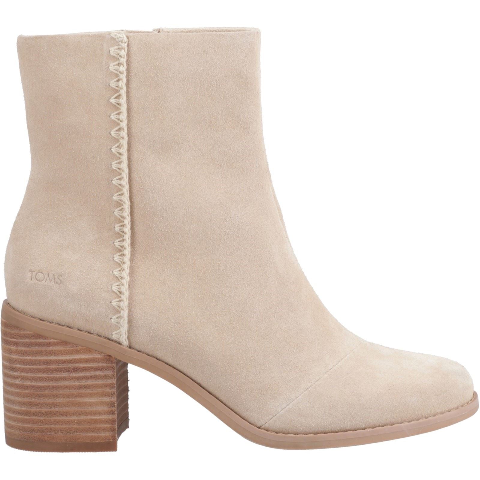 TOMS Evelyn Bottes Naturelles En Cuir Pour Femmes