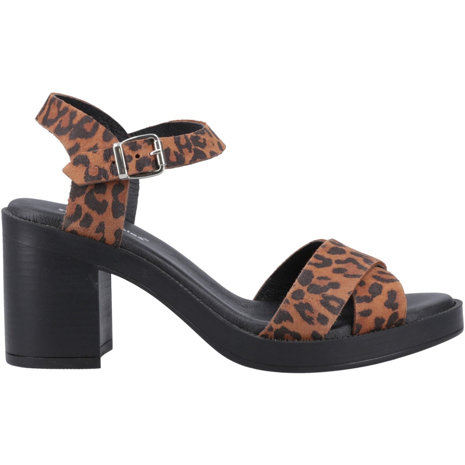 Hush Puppies Georgia Sandales Léopard En Cuir Pour Femmes