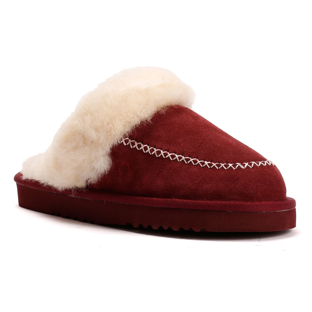 Osprey London The Celeste Chaussons Rouges En Suède Pour Femmes