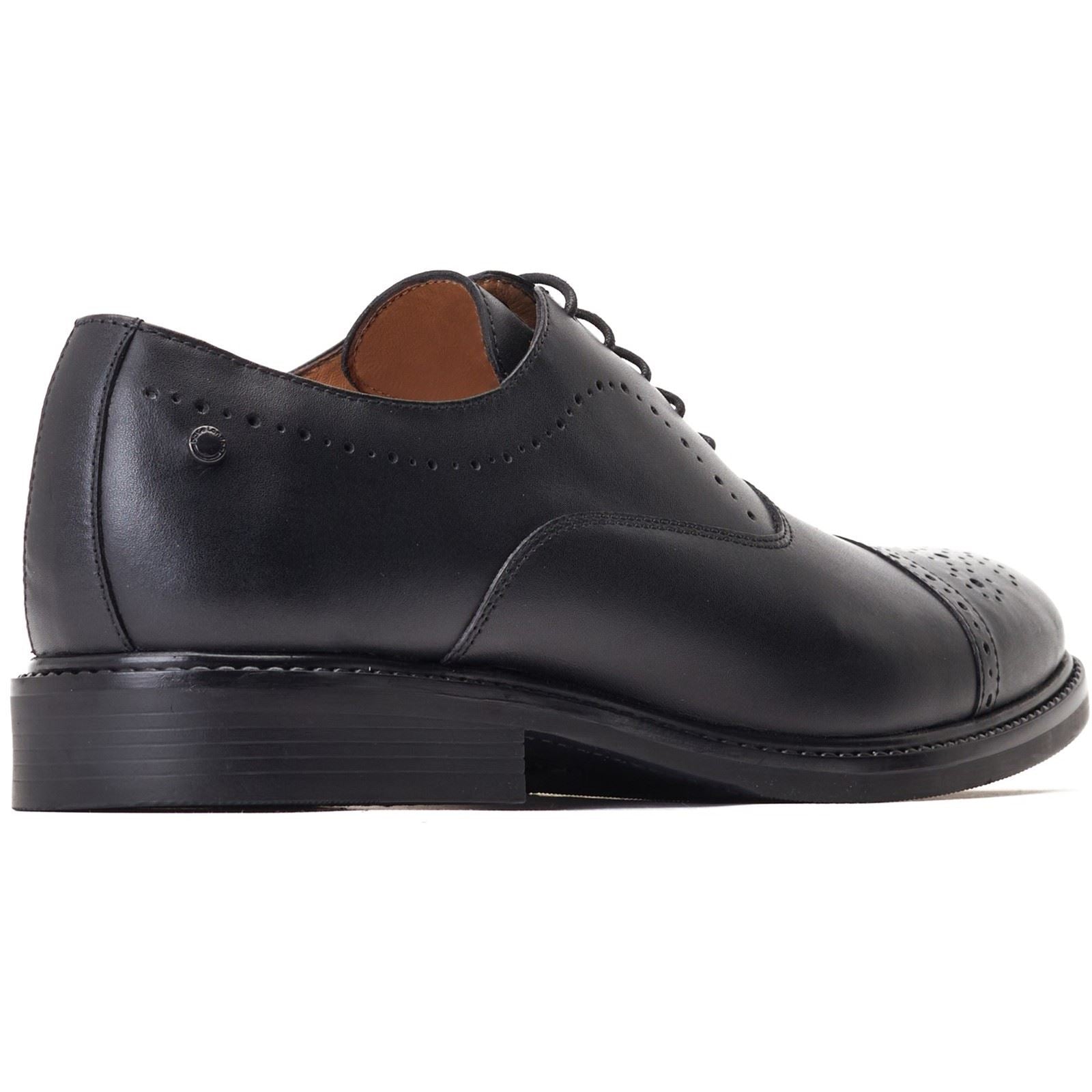 Base London Corbin Chaussures Oxford Noires En Cuir Pour Hommes