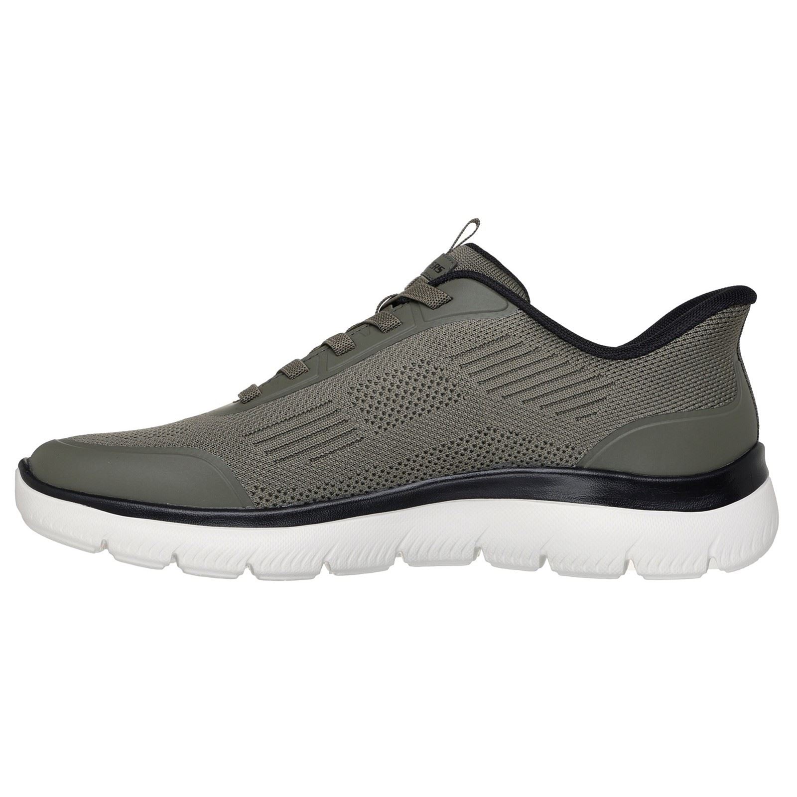 Skechers Summits Leyter Baskets Noires/Olives En Textile Pour Hommes