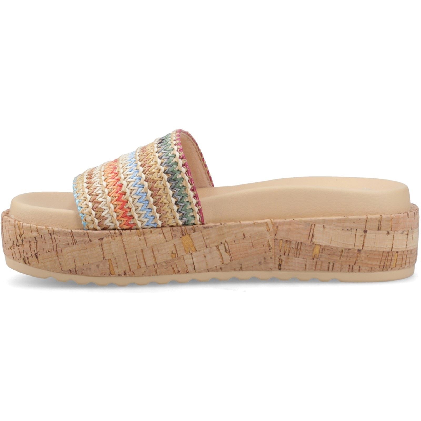 Rocket Dog Faye Alti Raffia Sandales Multicolores En Textile Pour Femmes