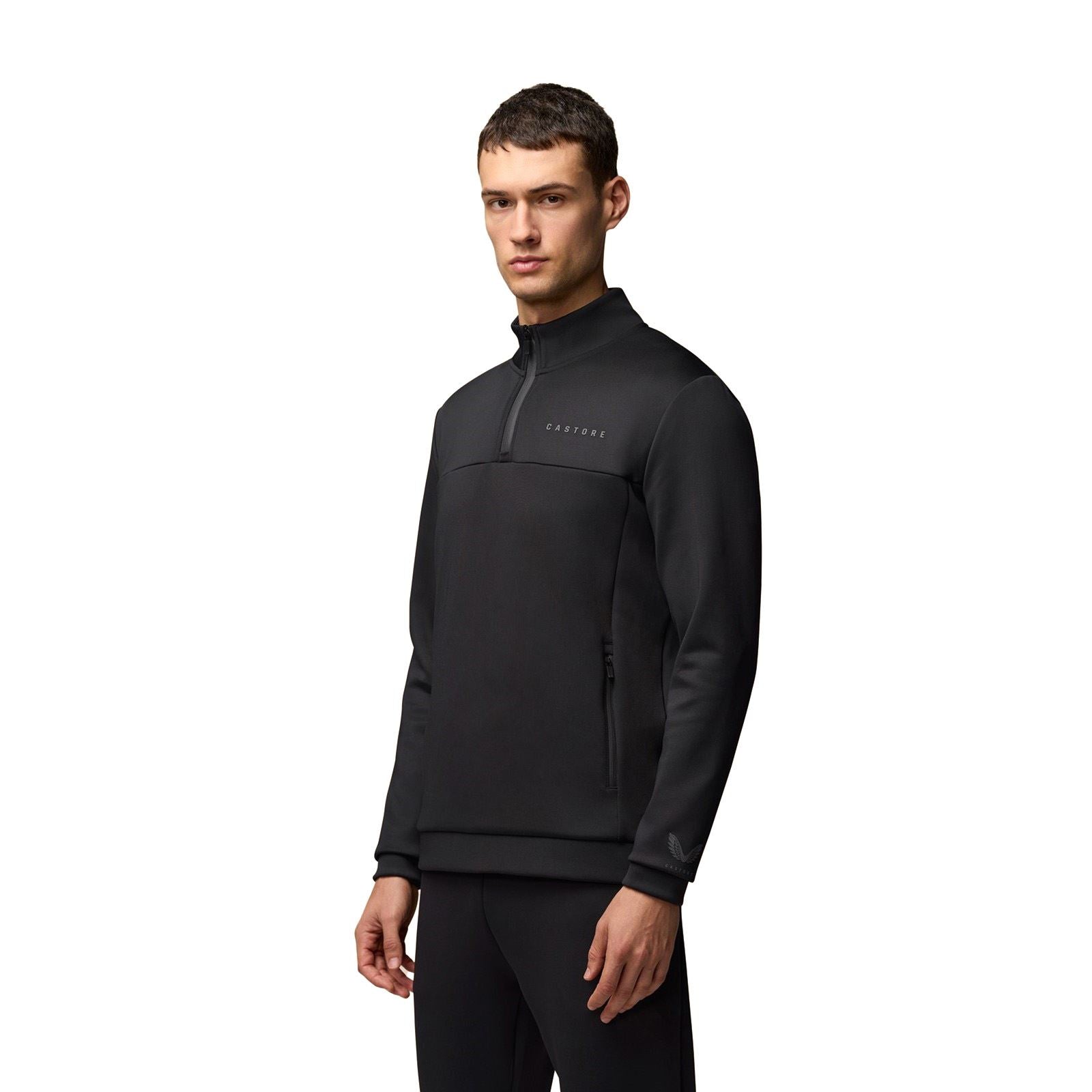 Castore Scuba 1/4 Zip Sweatshirt Noir Pour Homme En Polyester