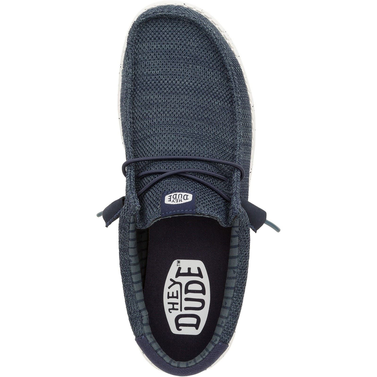 HEYDUDE Wally Stretch Mesh Chaussures De Bateau Pour Hommes En Polyester Bleu Marine