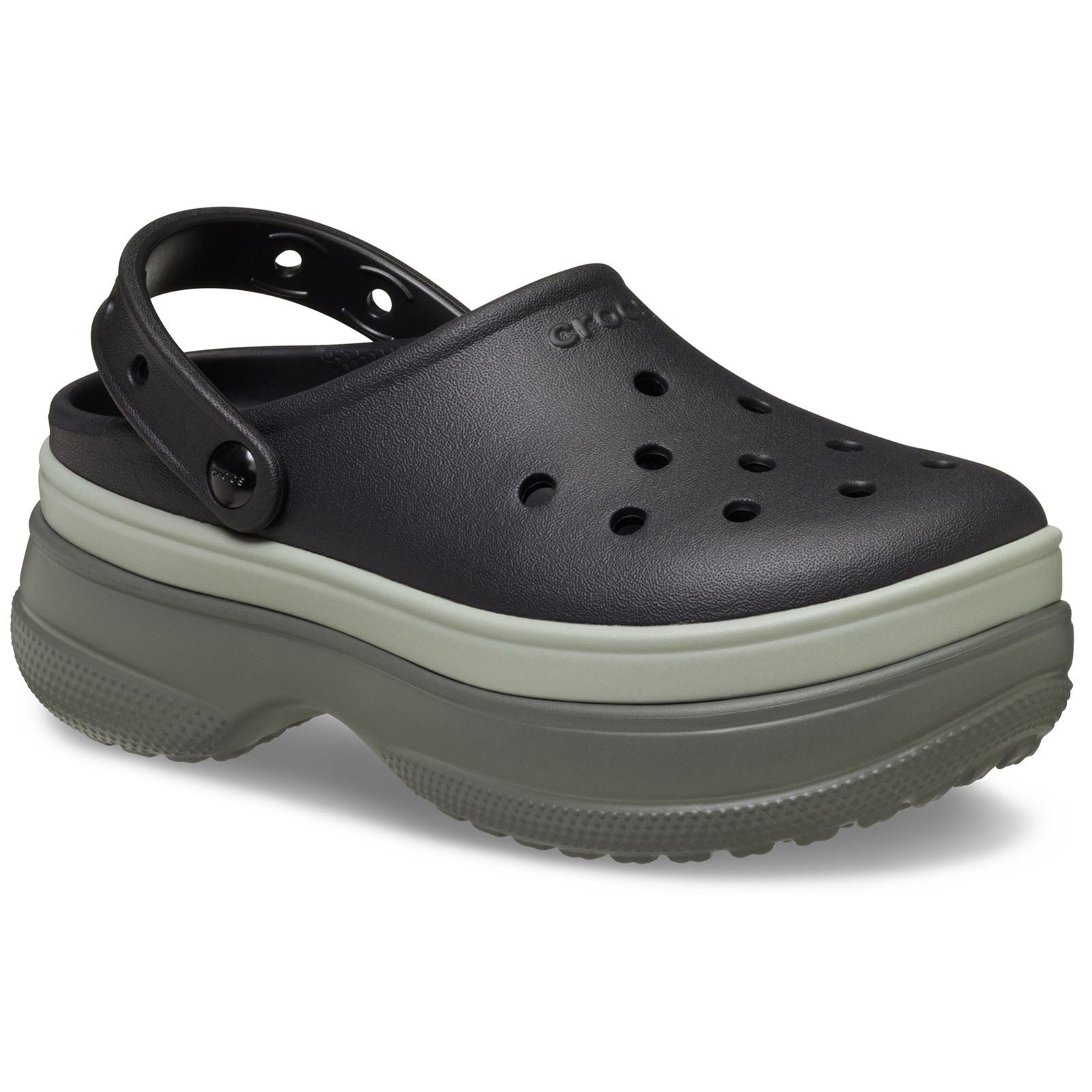 Crocs Classic Stacked Sabots Noirs En Thermoplastique