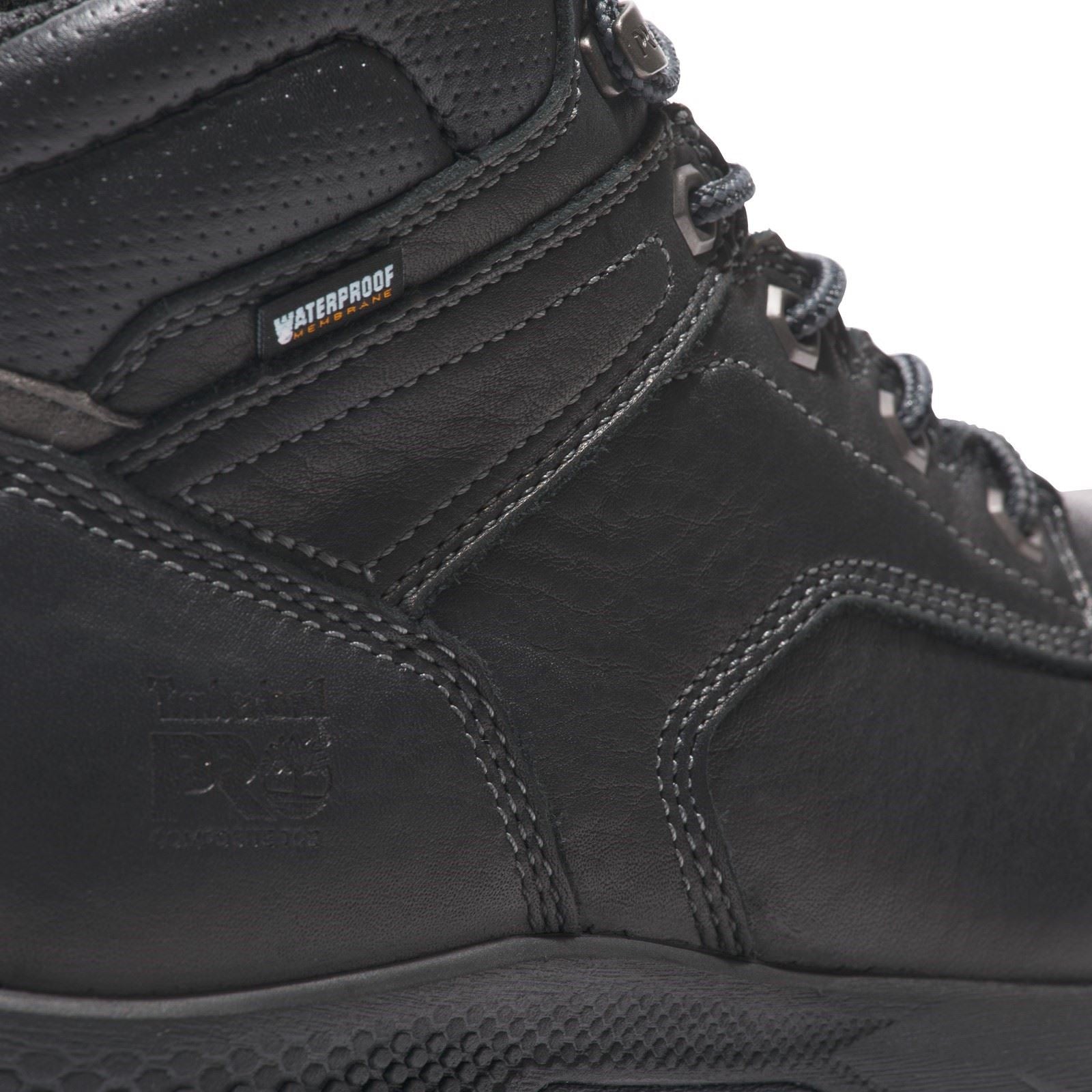 Timberland Pro Bottes De Sécurité En Cuir Noir Titan De Six Pouces