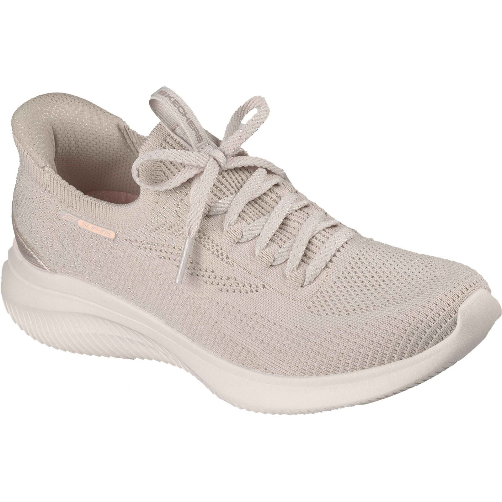 Skechers Ultra Flex 4.0 Baskets Naturelles Pour Femmes En Textile