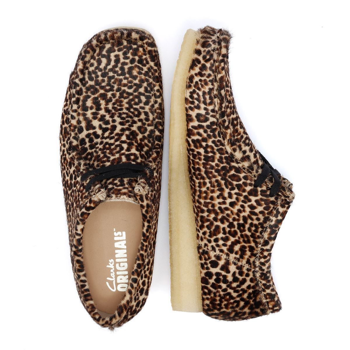 Clarks Originals Wallabee Harajuku Hair-On Chaussures En Cuir Pour Hommes Marron À Lacets