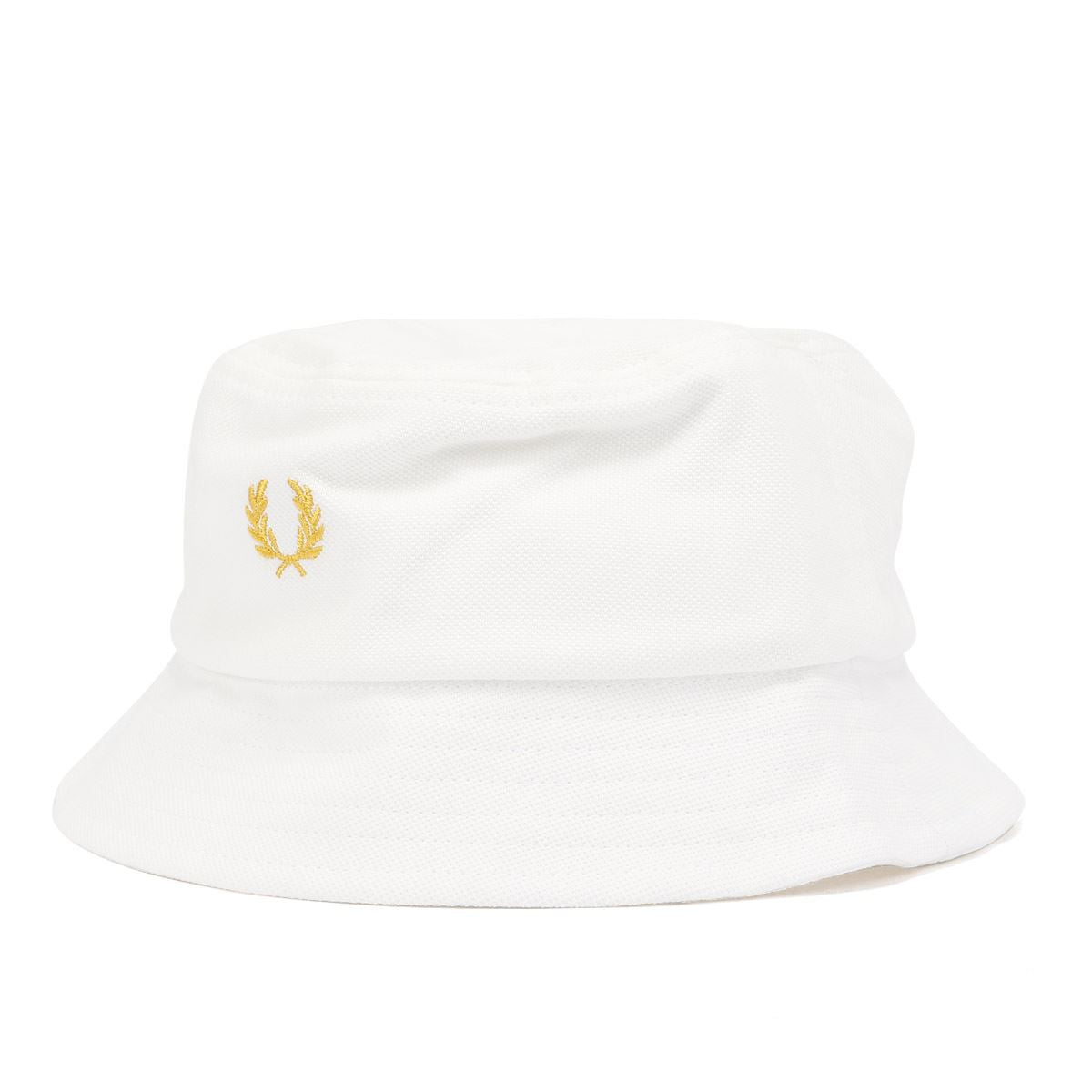 Fred Perry Pique Chapeaux Seau En Coton Blanc