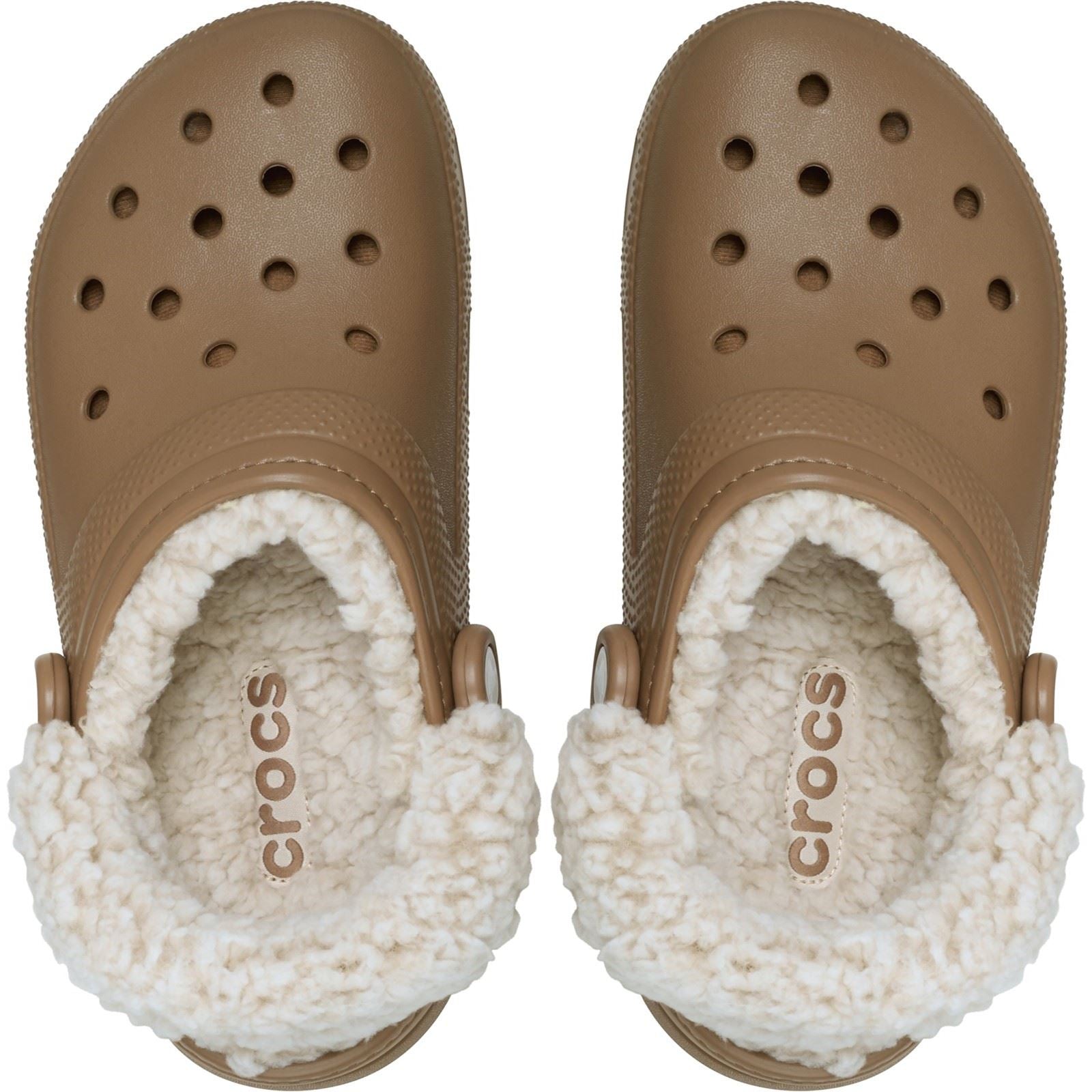 Crocs Classic Fleece Lined Sabots En Sépia En Thermoplastique