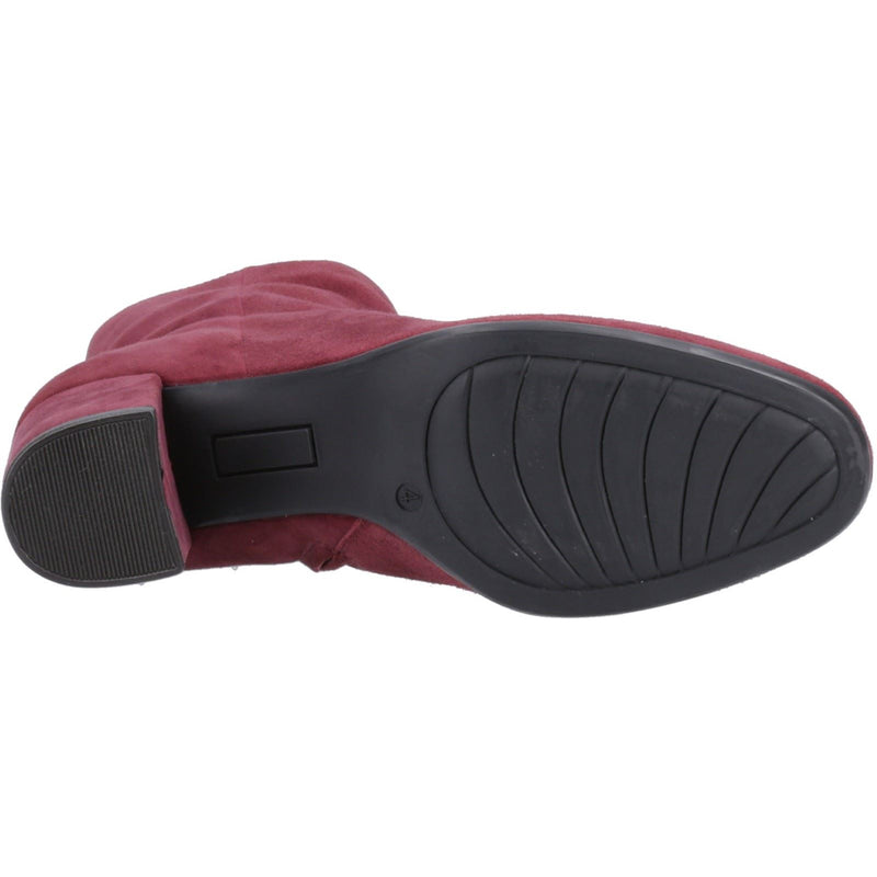Hush Puppies Octavia Femmes Suédoises Bottines À Talons Bordeaux