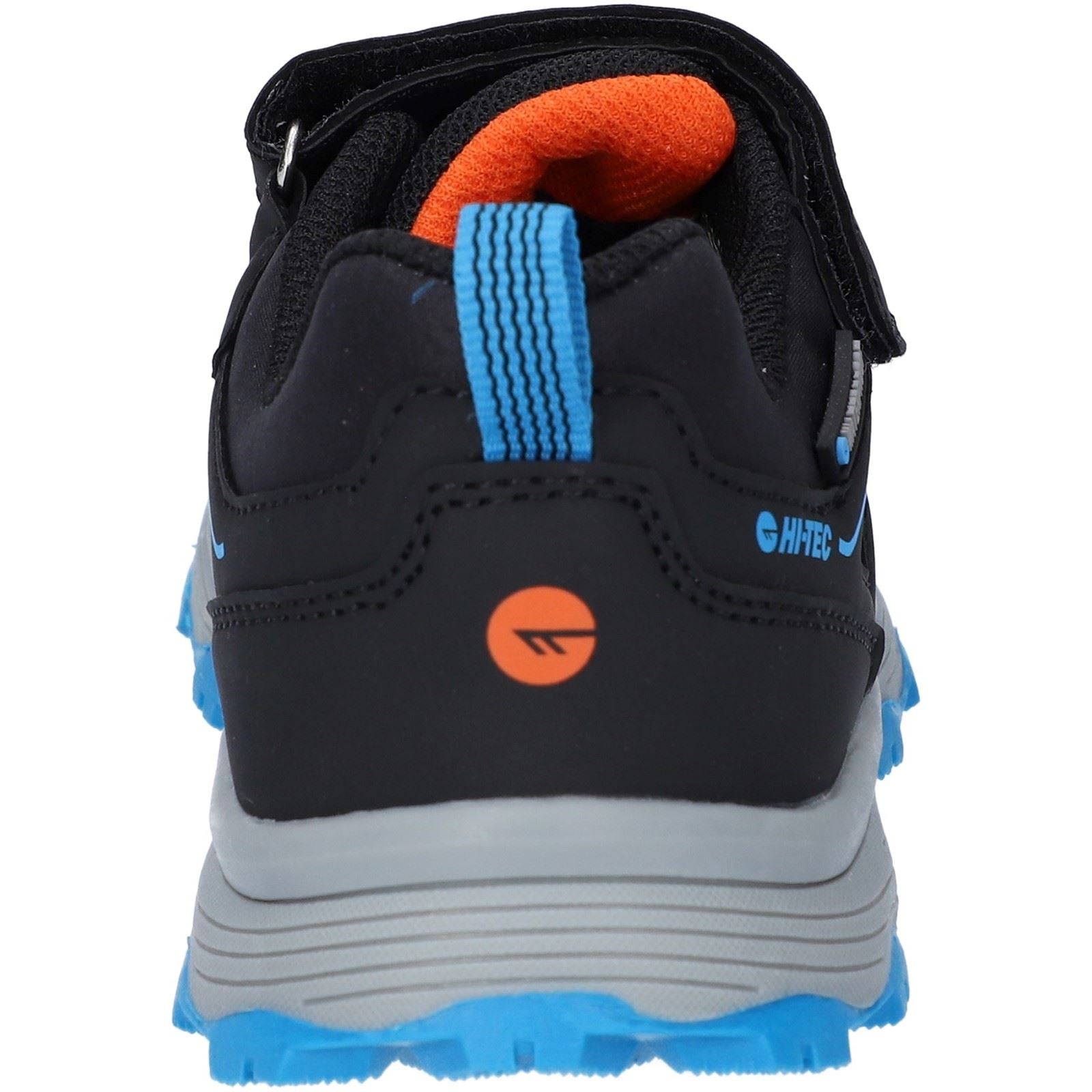 Hi-Tec SCRAPPY LOW WP JR Chaussures De Randonnée Pour Enfants Unisexes En Polyester Noir/bleu Danube/rouge Flamme