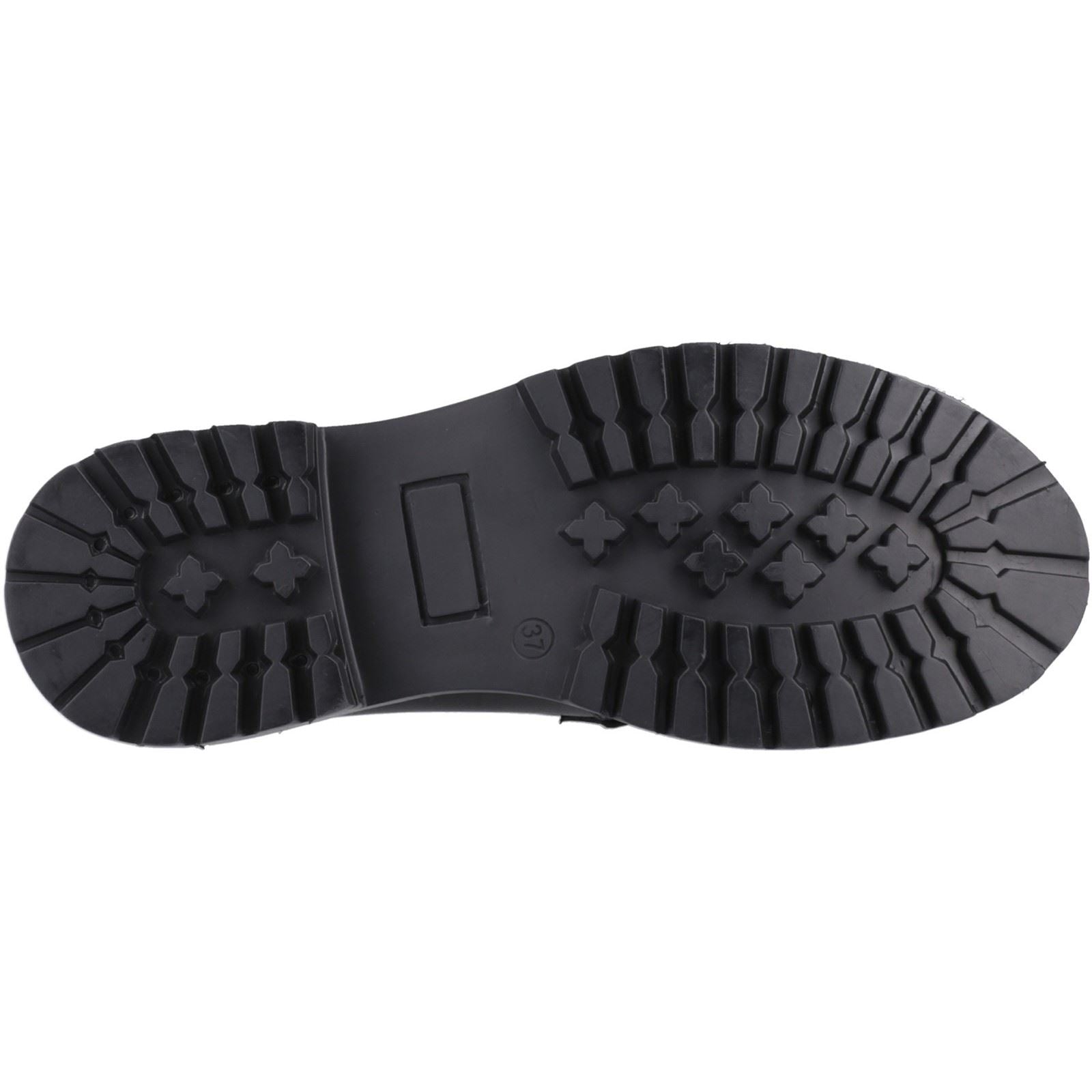 Hush Puppies Abigail Senior Chaussures Plates Noires Pour Filles En Cuir