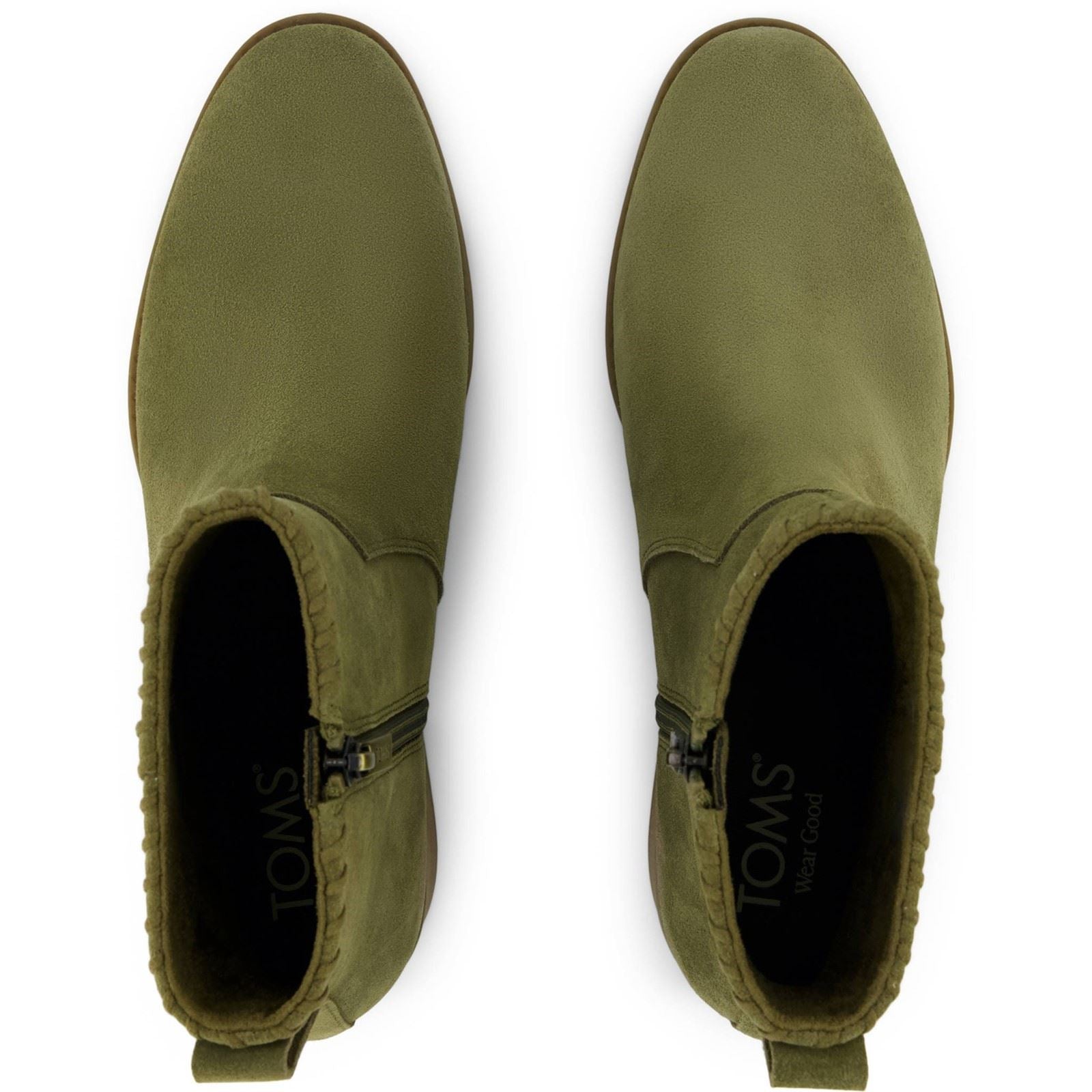 TOMS Delilah Heeled Bottines À Talons Kaki Pour Femmes Suede