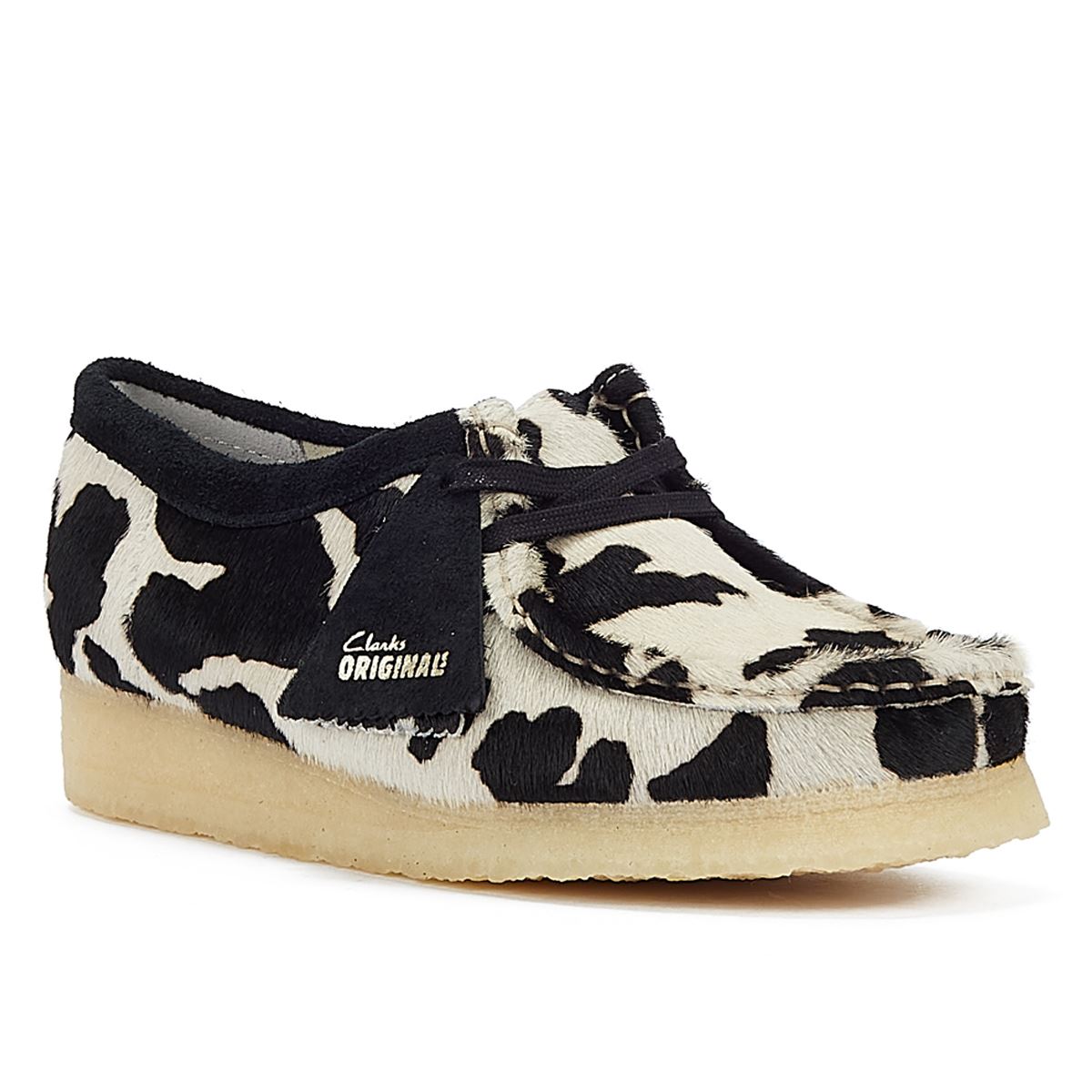 Clarks Originals Wallabee Chaussures En Cuir Imprimé Vache Pour Femmes