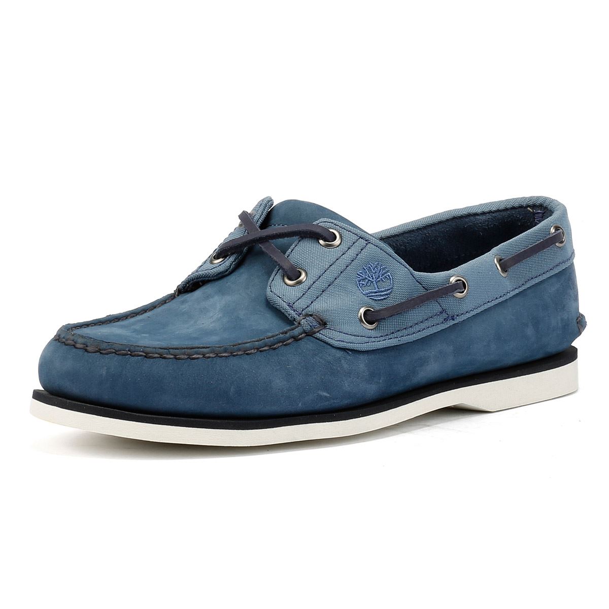 Timberland Classic 2 Eye Chaussures À Lacets Bleues Pour Hommes En Cuir