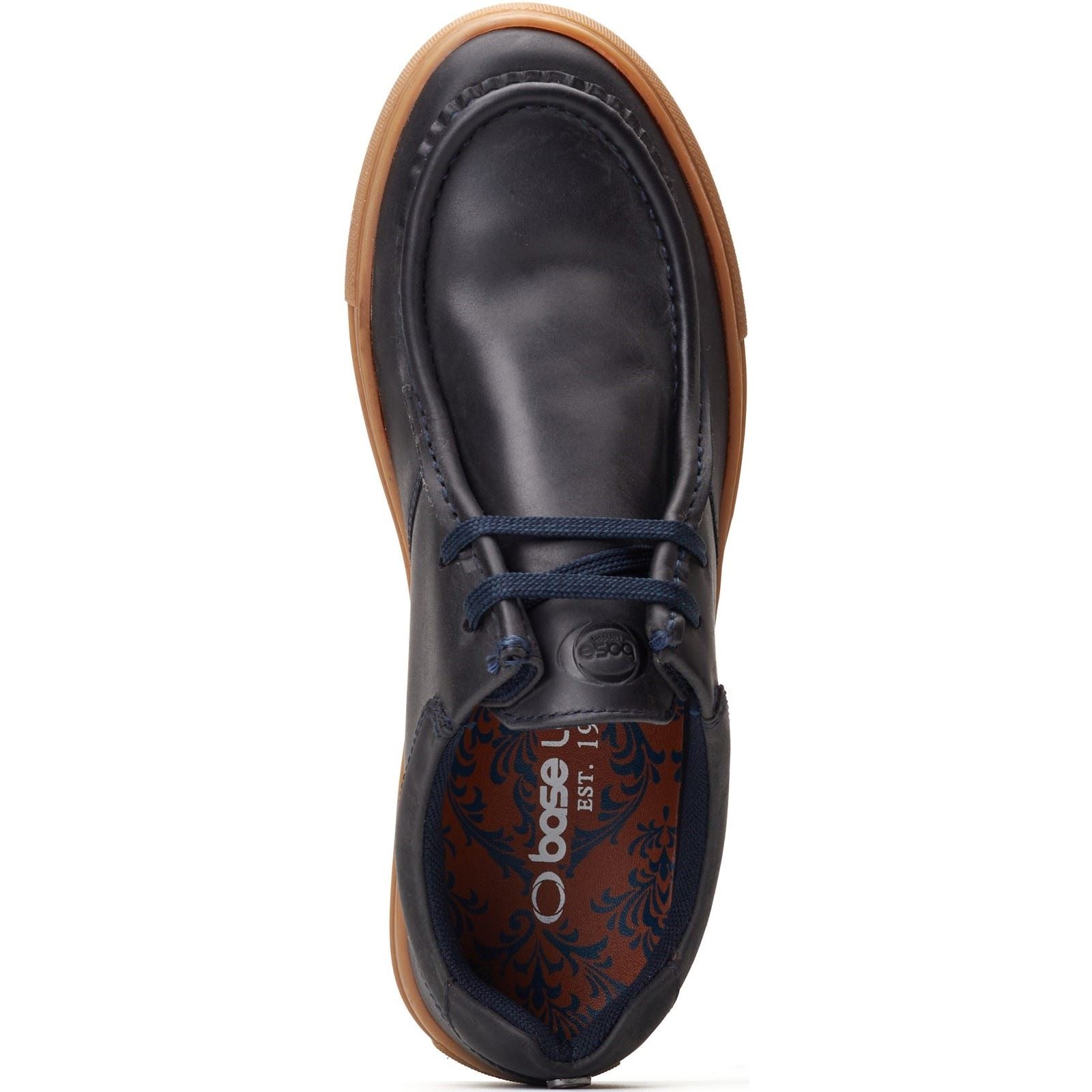 Base London Dalston Chaussures En Cuir Pour Hommes Mocassins Navy