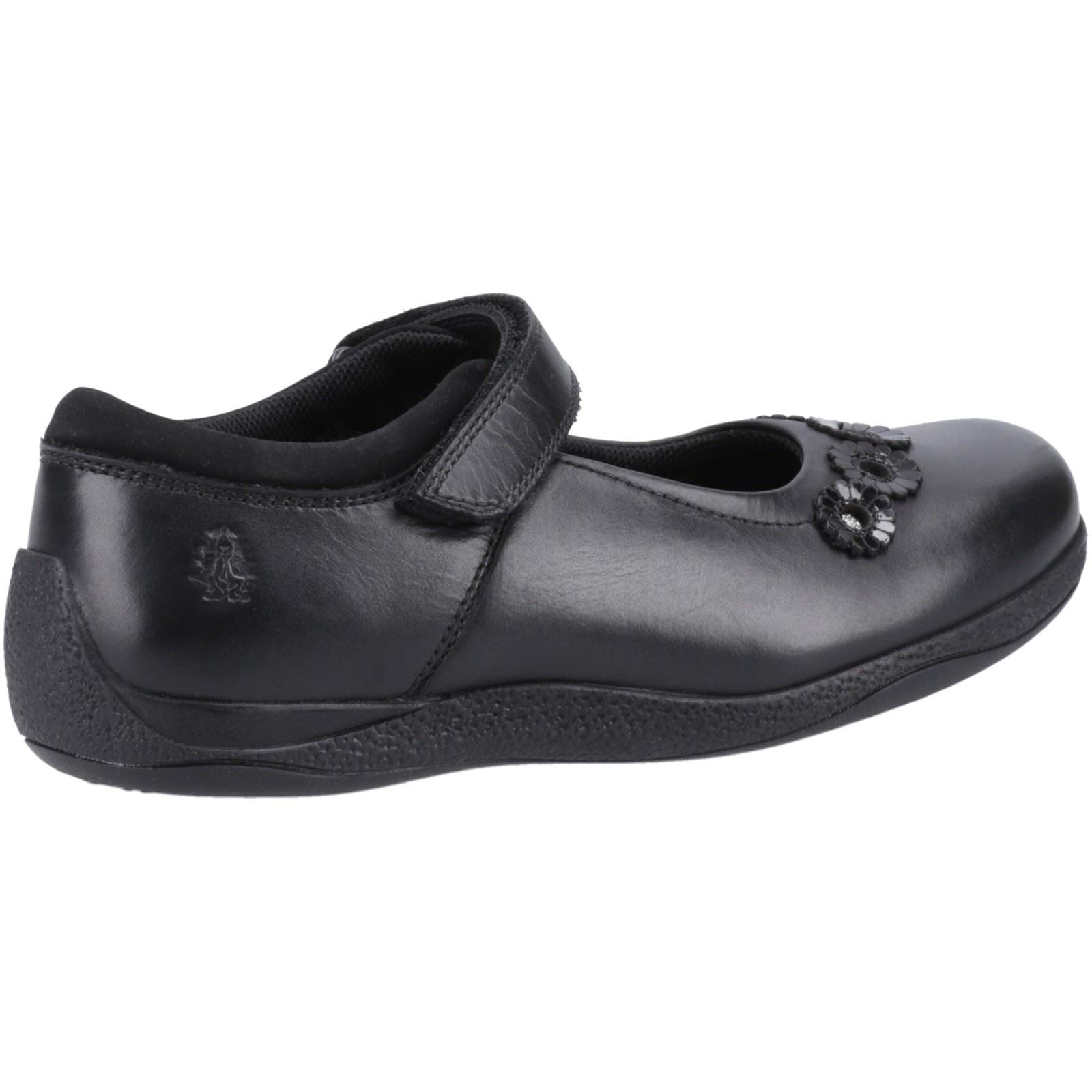 Hush Puppies Christina Junior Chaussures Noires Pour Filles En Cuir