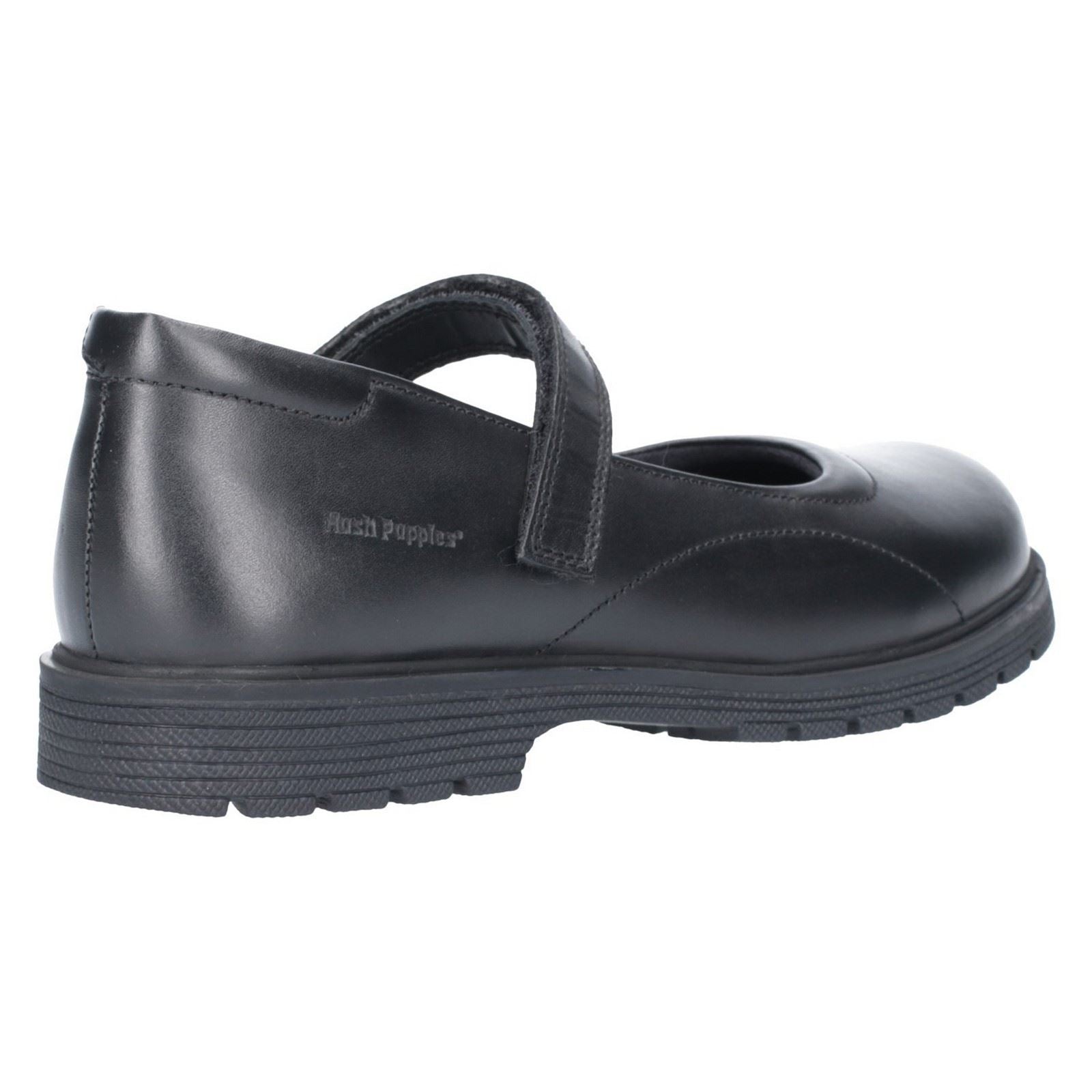 Hush Puppies Tally Senior Chaussures Noires Pour Filles En Cuir