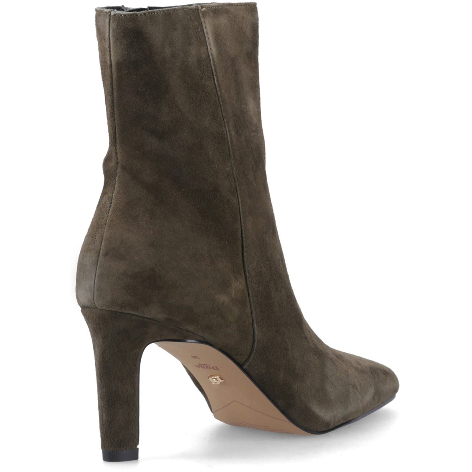 Dune Ovation Bottines À Talons Kaki Pour Femmes Suede