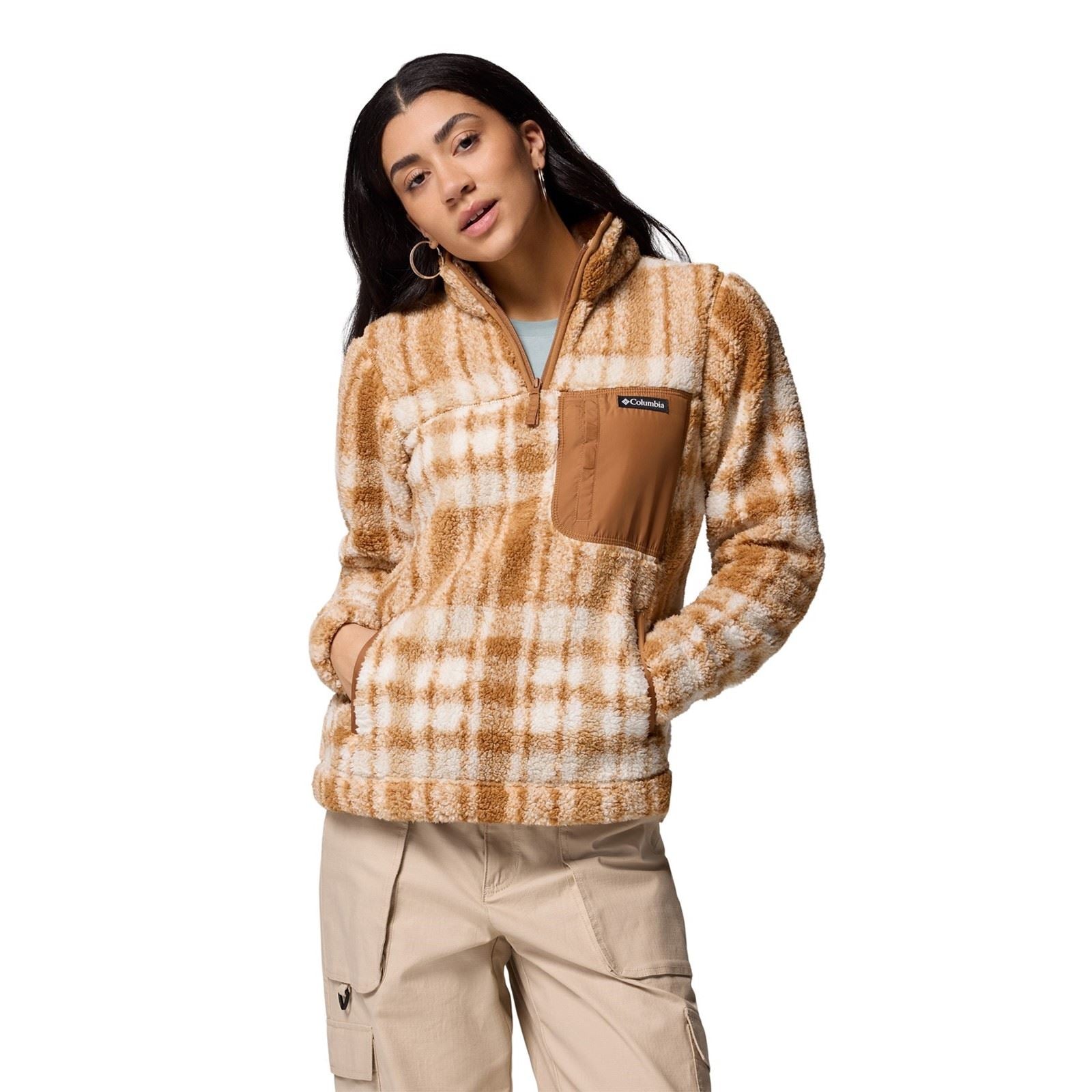 Columbia West Bend 1/4 Zip II Pull En Polyester Pour Femme Marron