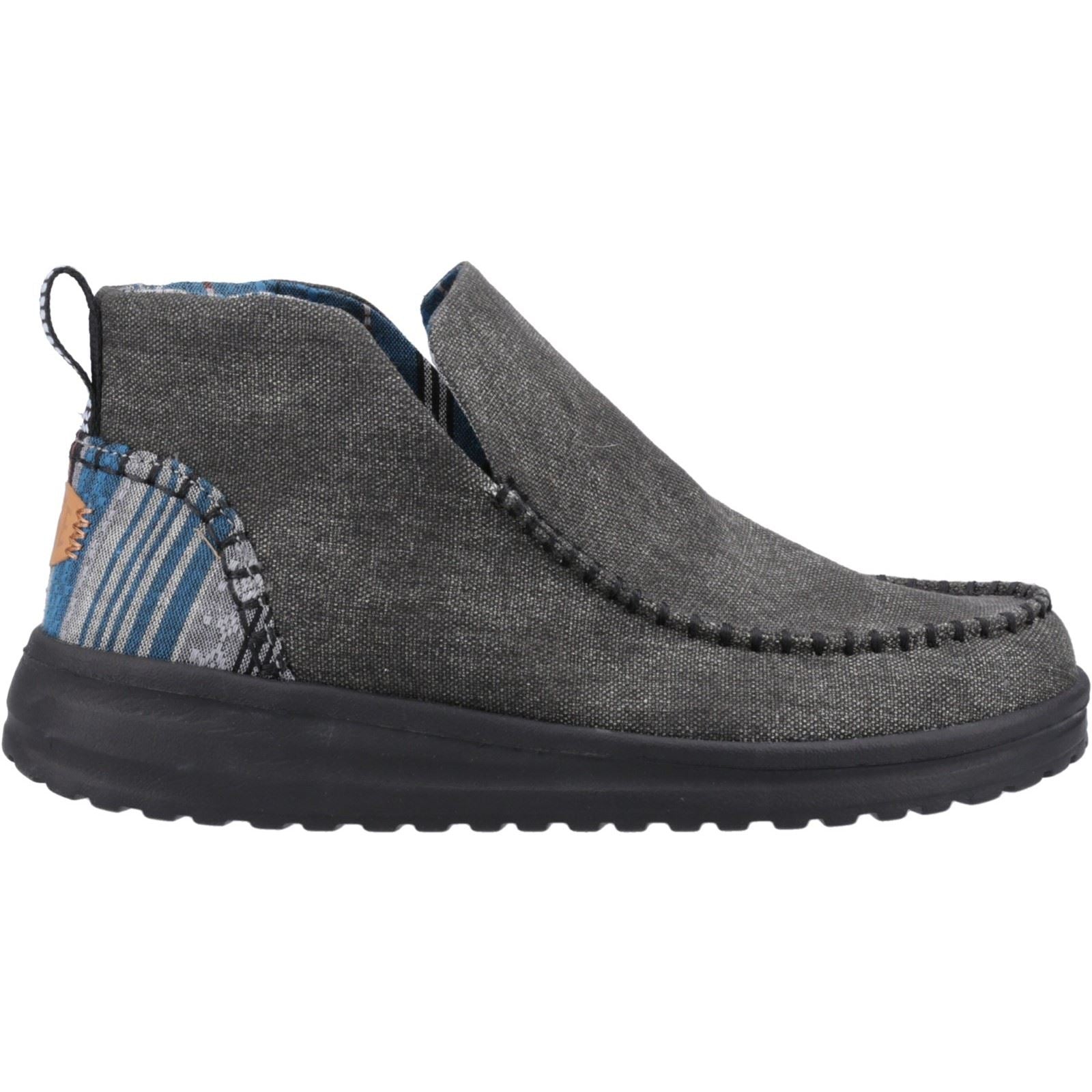 HEYDUDE Denny Bottes Noires En Coton Pour Femmes