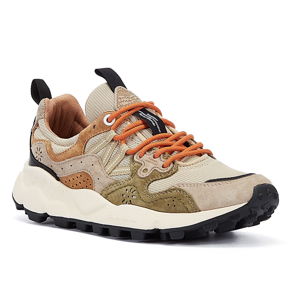 Flower Mountain Yamano 3 Baskets En Daim Gris/Orange